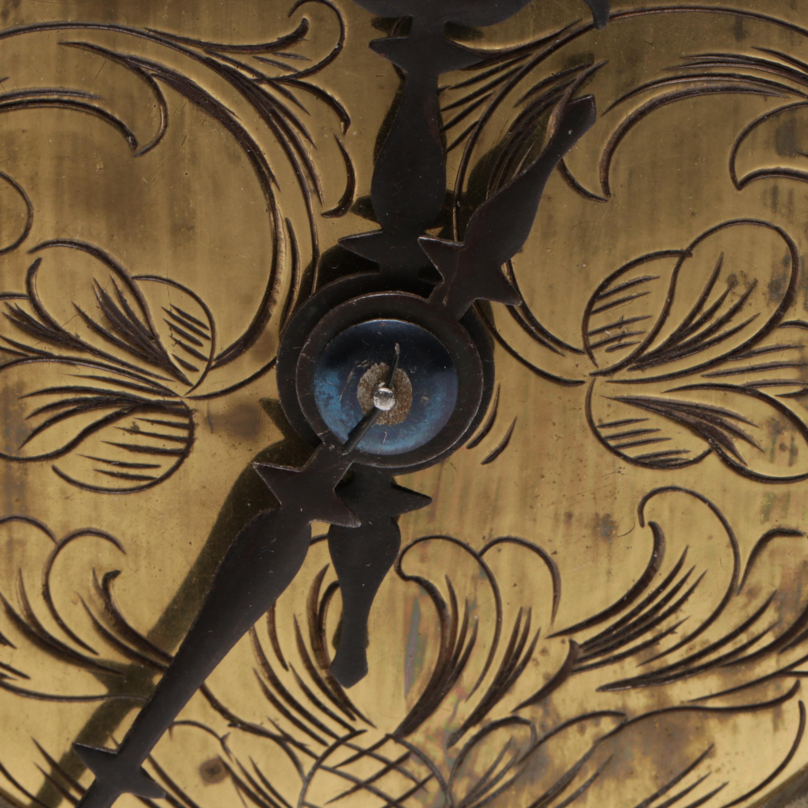 Antique English Brass Lantern Clock with French Movement