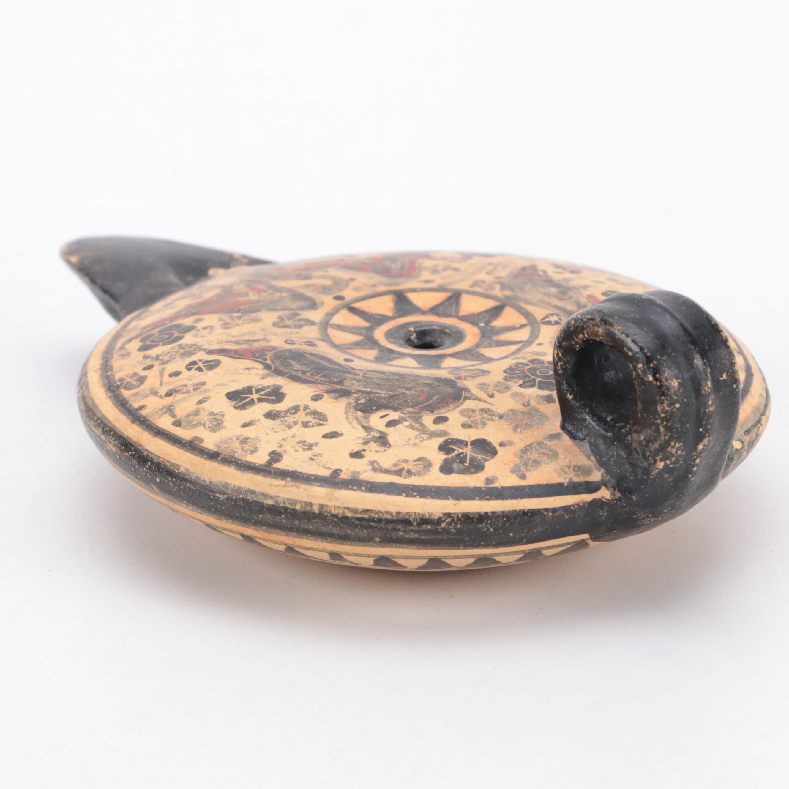 Greek-Hellenistic Style Ceramic Oil Lamp