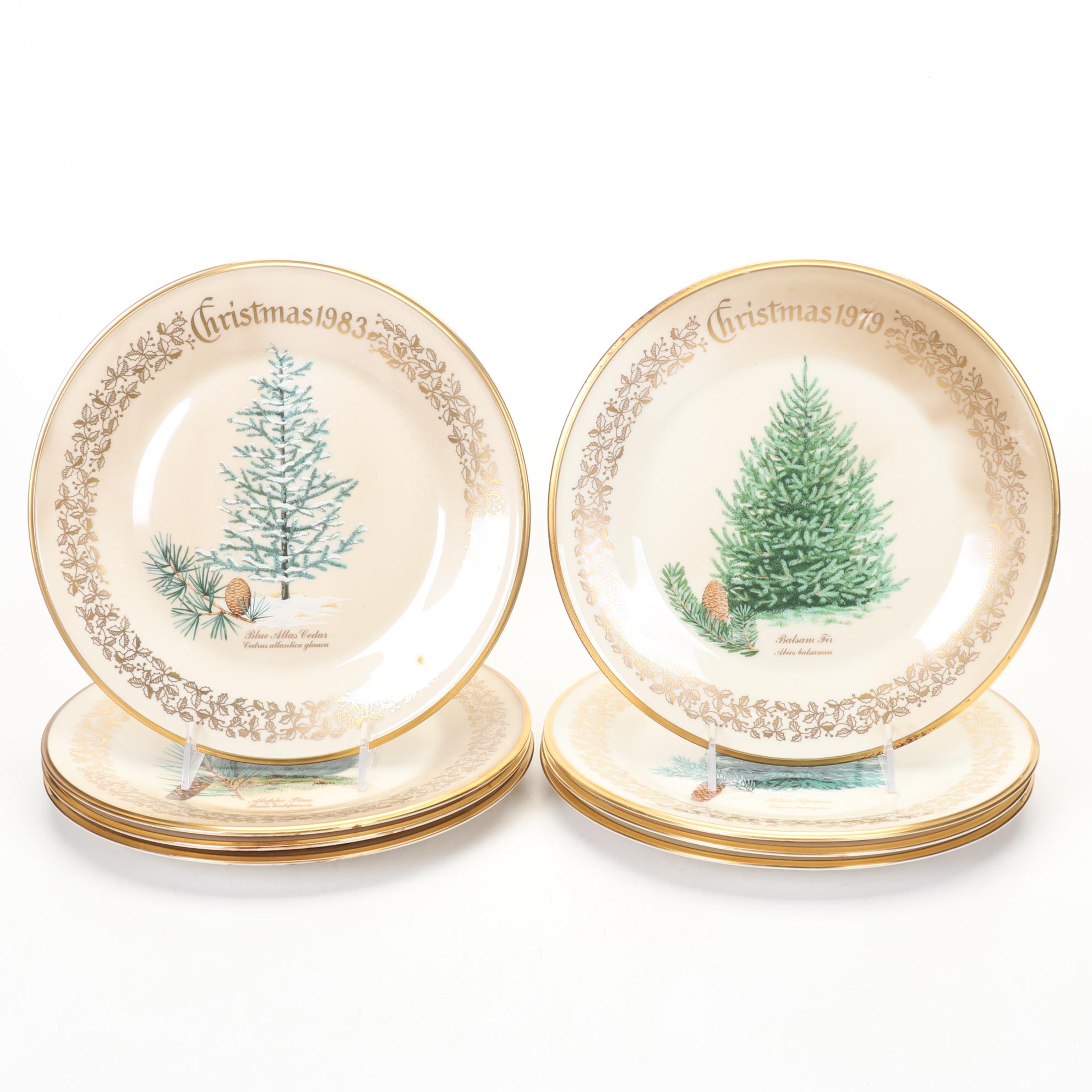 Lenox Christmas Tree Collector Plates 1976-1983 In Boxes With Other Christmas