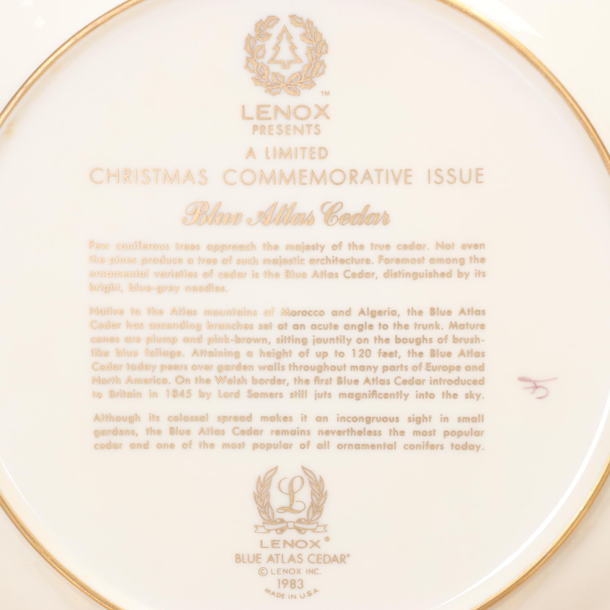 Lenox Christmas Tree Collector Plates 1976-1983 In Boxes With Other Christmas