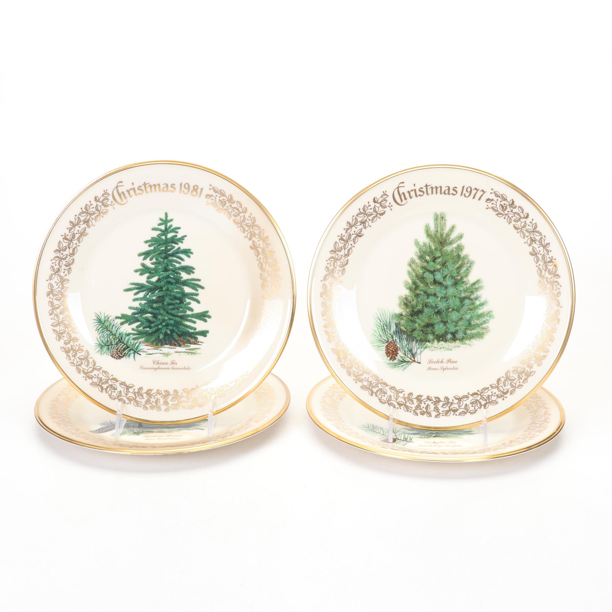 Lenox Christmas Tree Collector Plates 1976-1983 In Boxes With Other Christmas