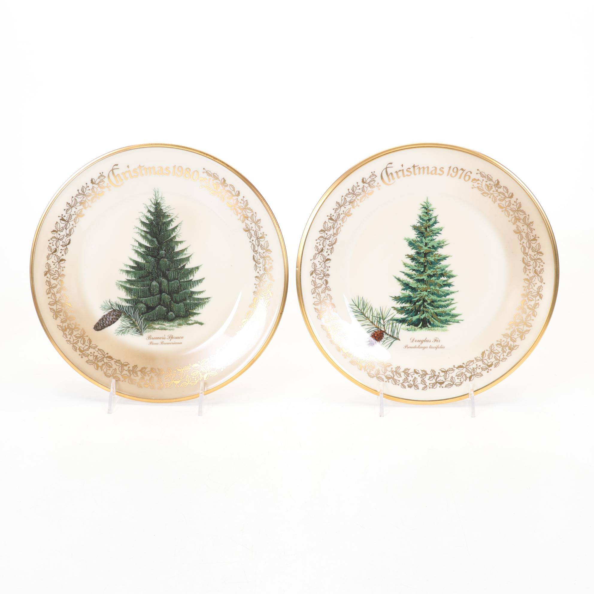 Lenox Christmas Tree Collector Plates 1976-1983 In Boxes With Other Christmas