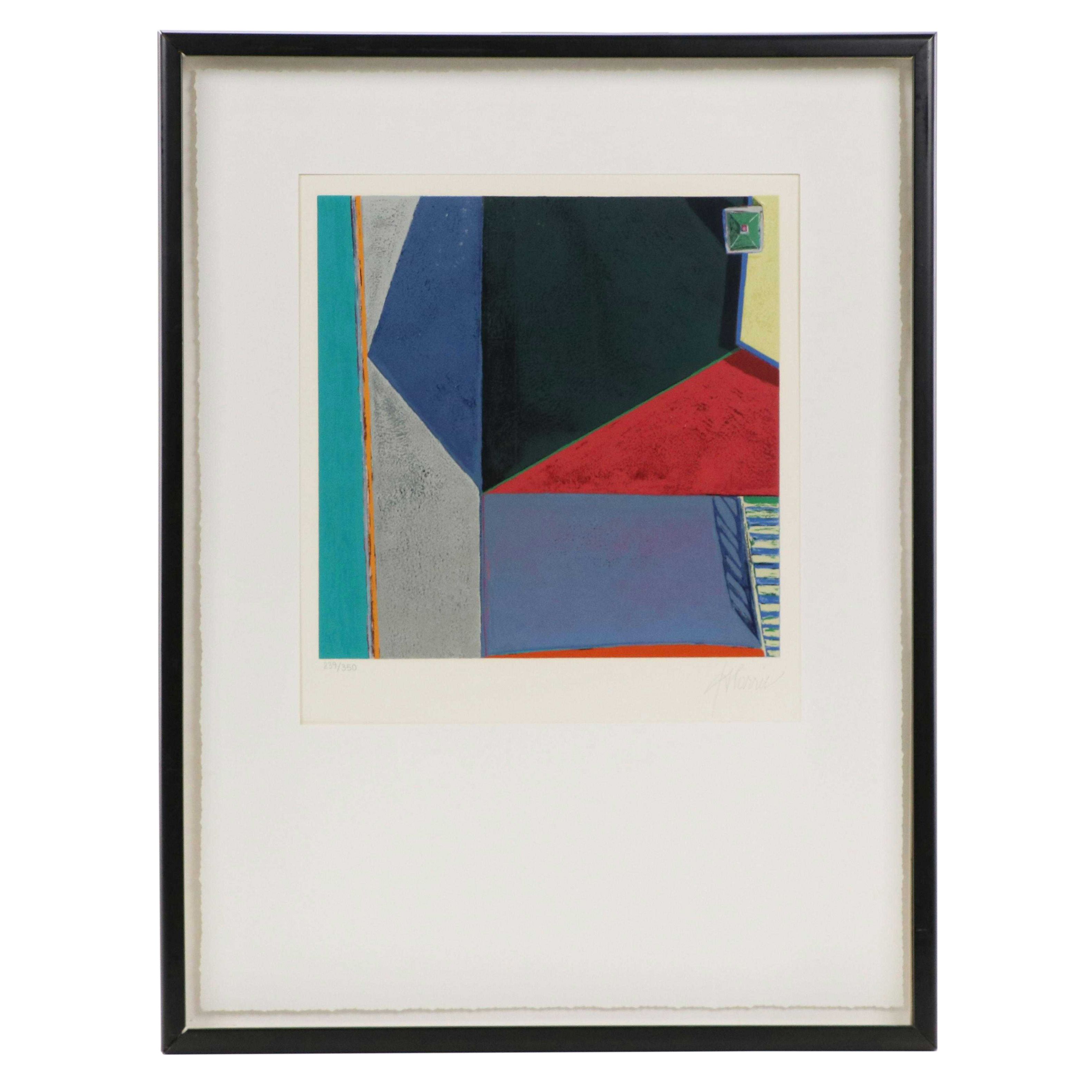 Douglas K. Morris Abstract Embellished Serigraph, Late 20th Century
