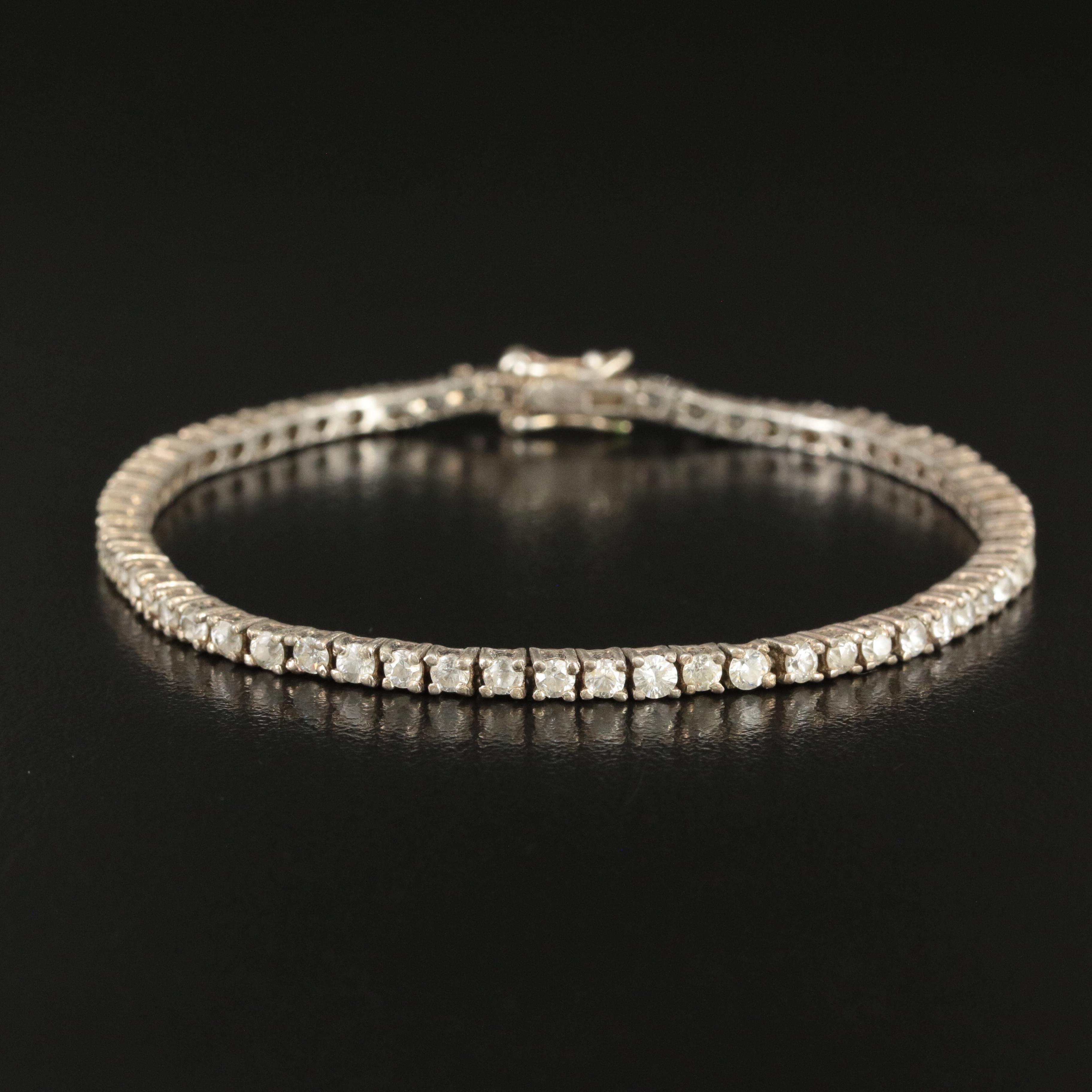 Sterling and CZ Line Bracelet