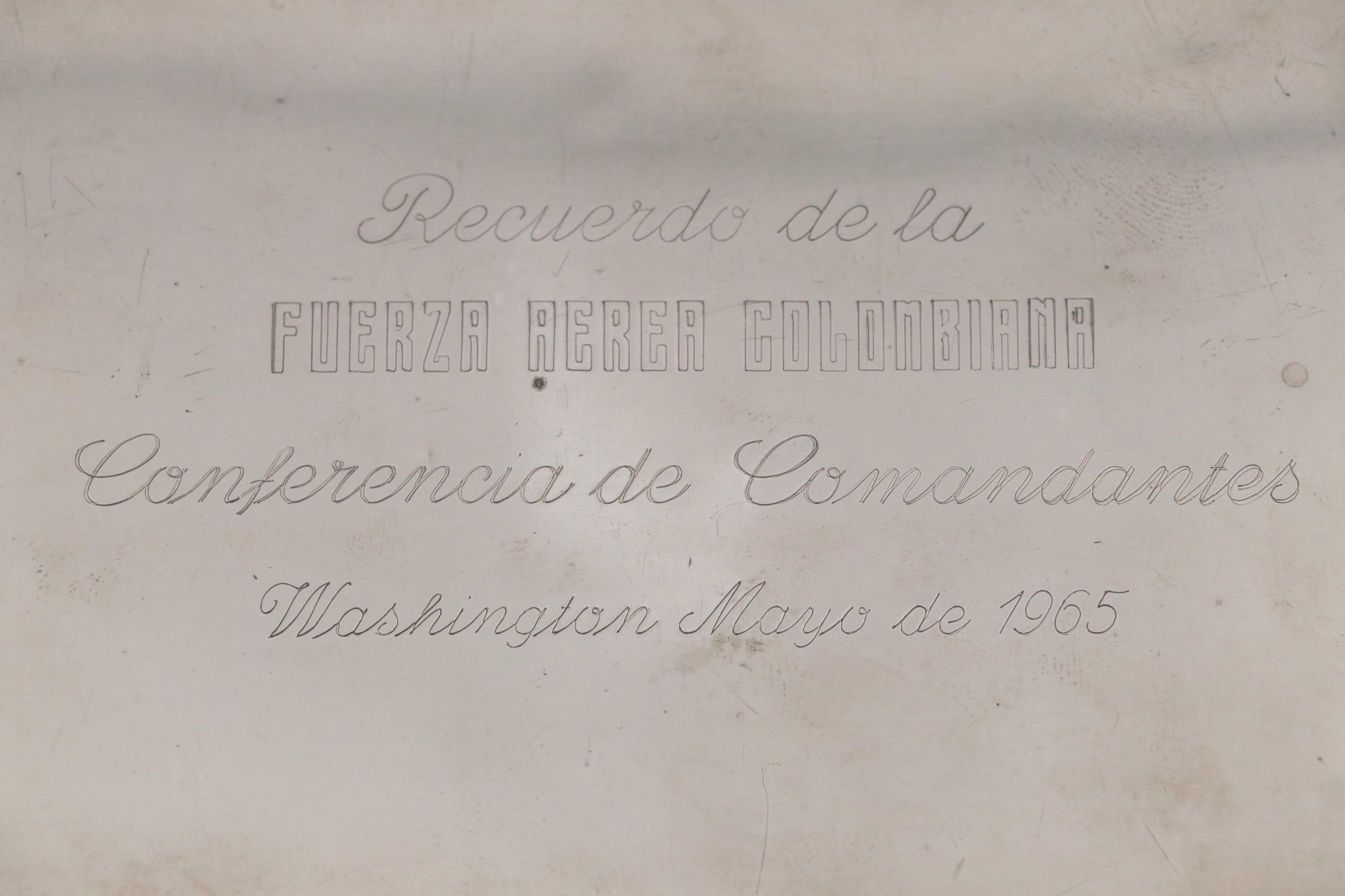 900 Silver Engraved Box with Souvenir Matchbooks