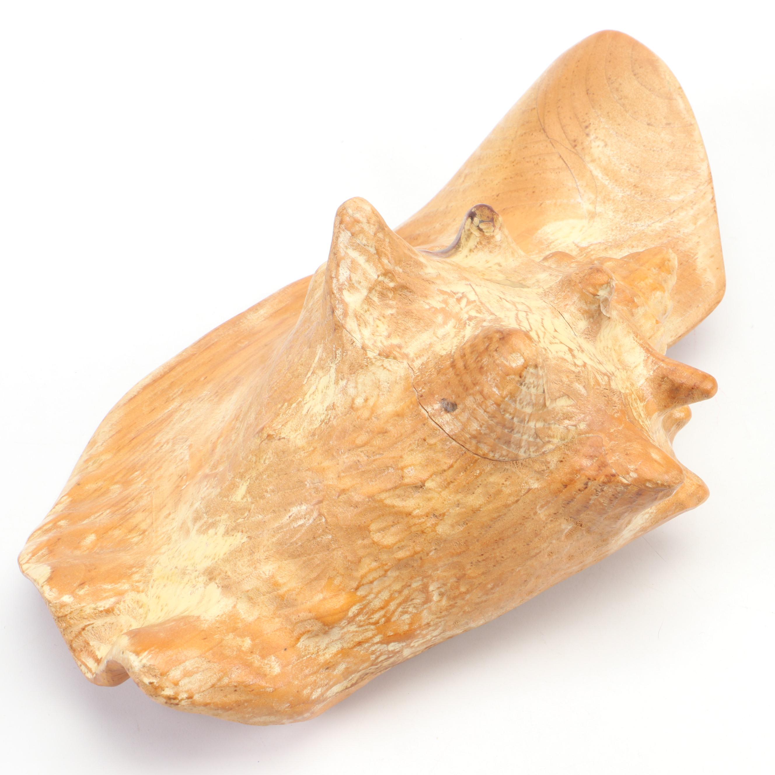 Don Bowden Finished Wood Conch Shell Figurine
