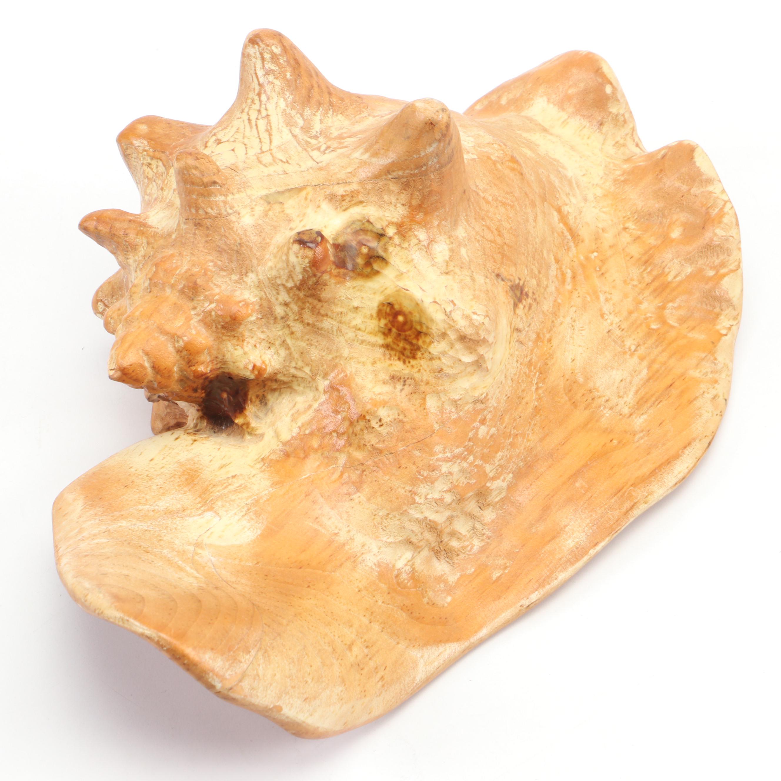 Don Bowden Finished Wood Conch Shell Figurine