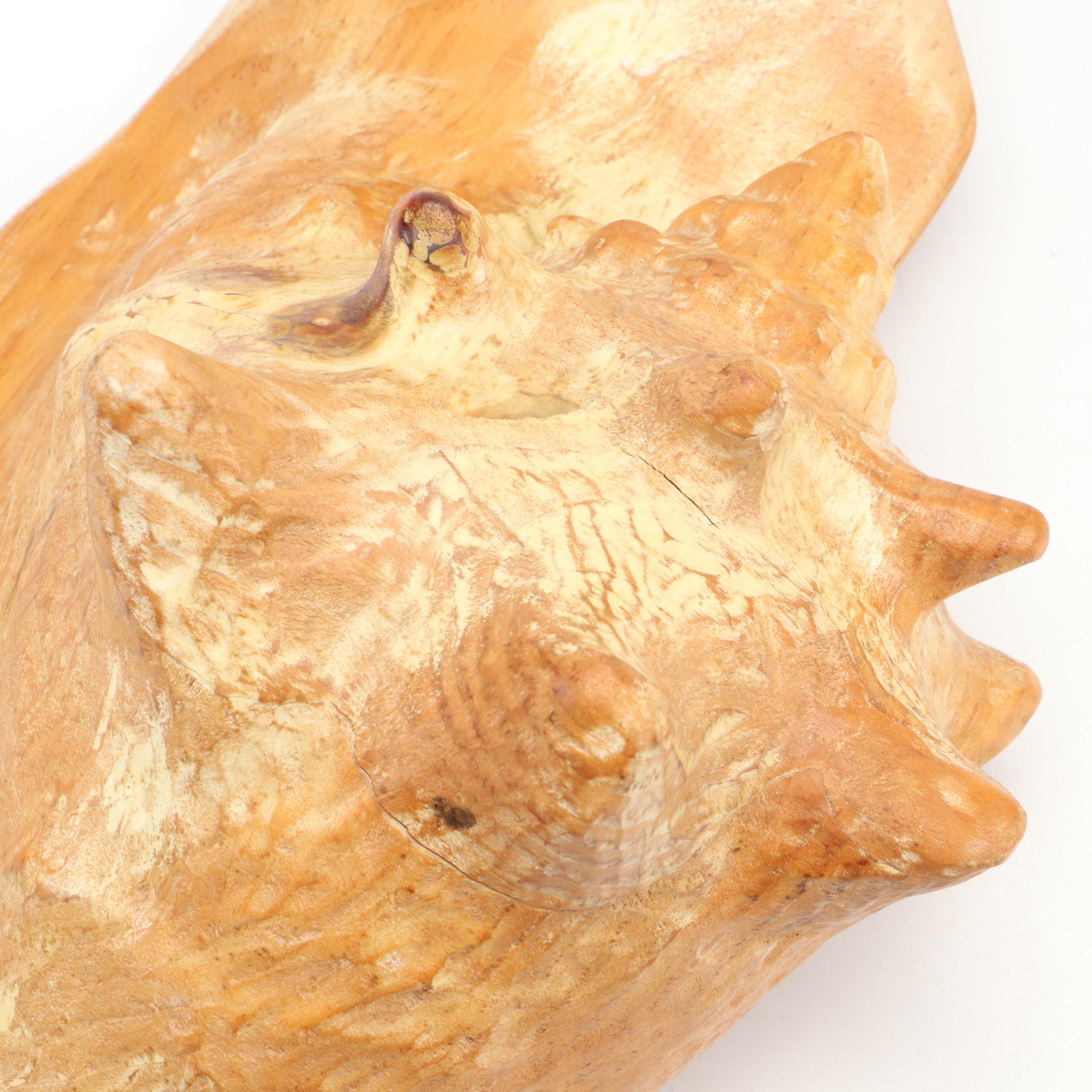 Don Bowden Finished Wood Conch Shell Figurine