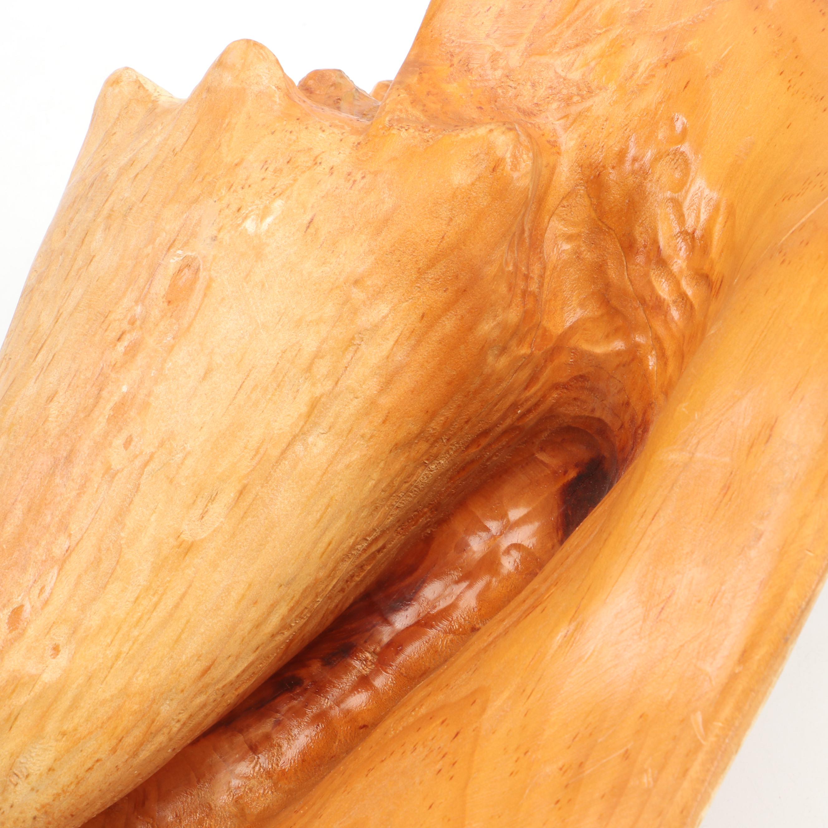 Don Bowden Finished Wood Conch Shell Figurine