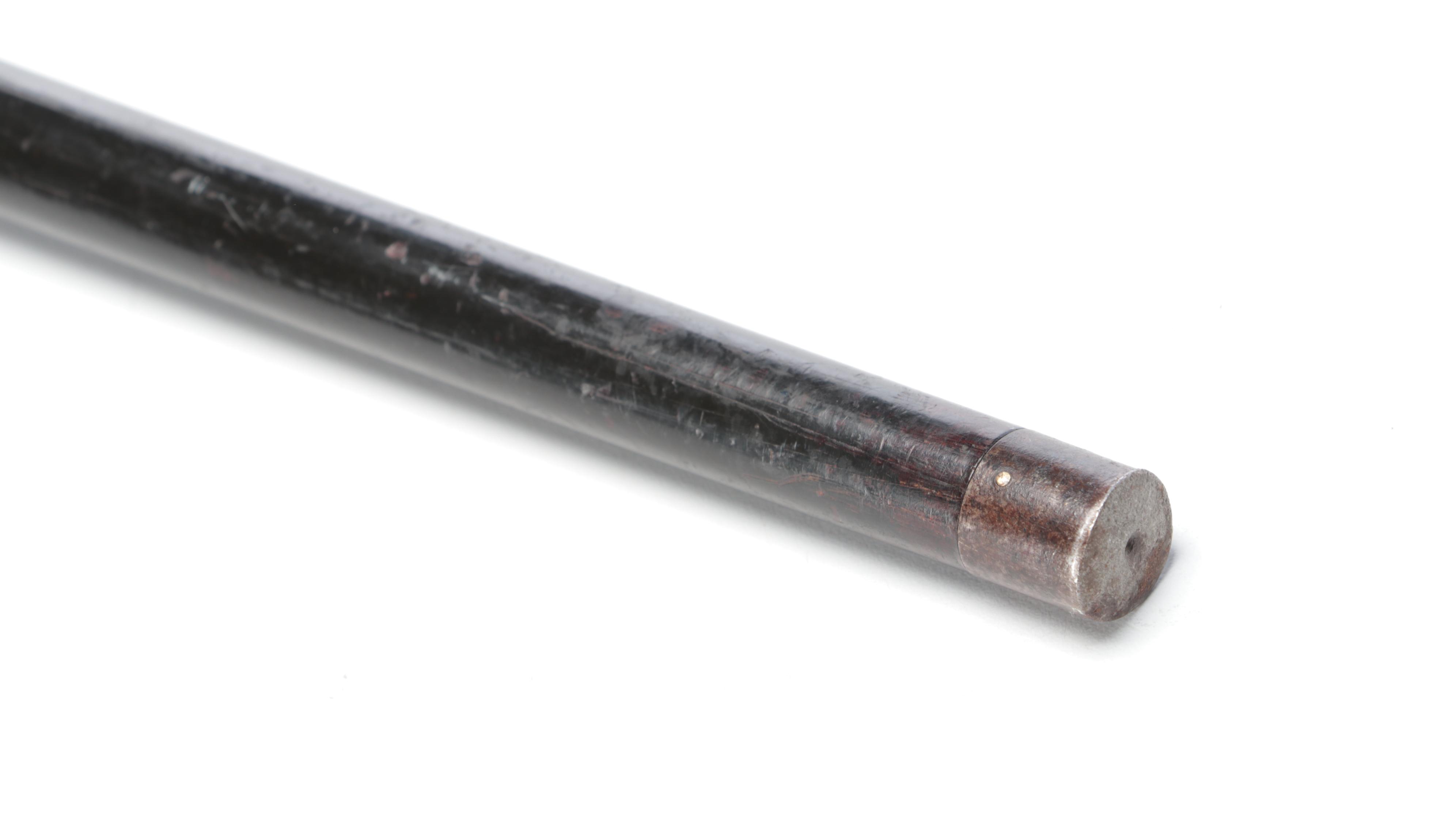 Gold Rush Era California or Nevada Gold-Veined Quartz Inset Gold Handled Cane