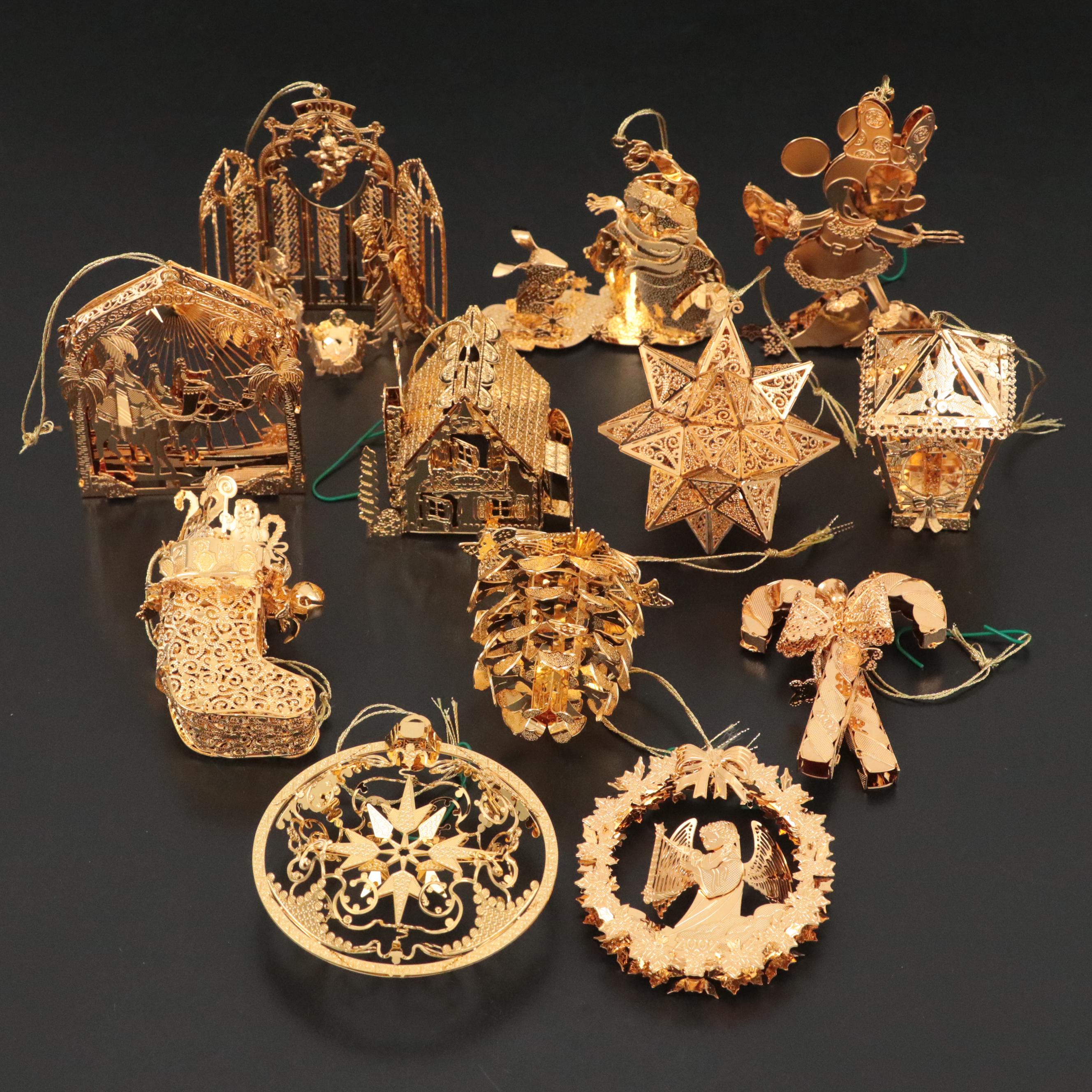 The Danbury Mint Gold Christmas Ornament Collection