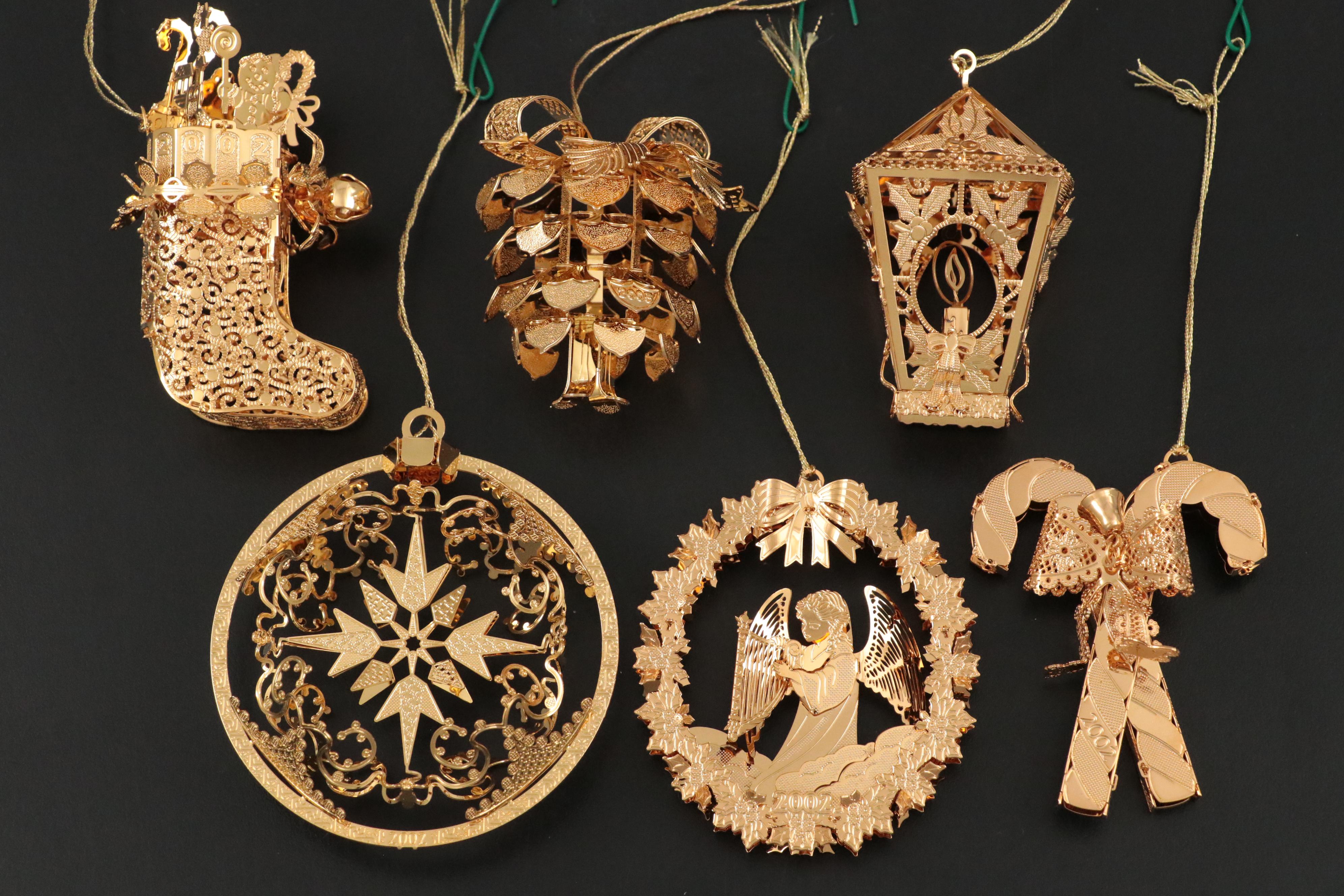 The Danbury Mint Gold Christmas Ornament Collection