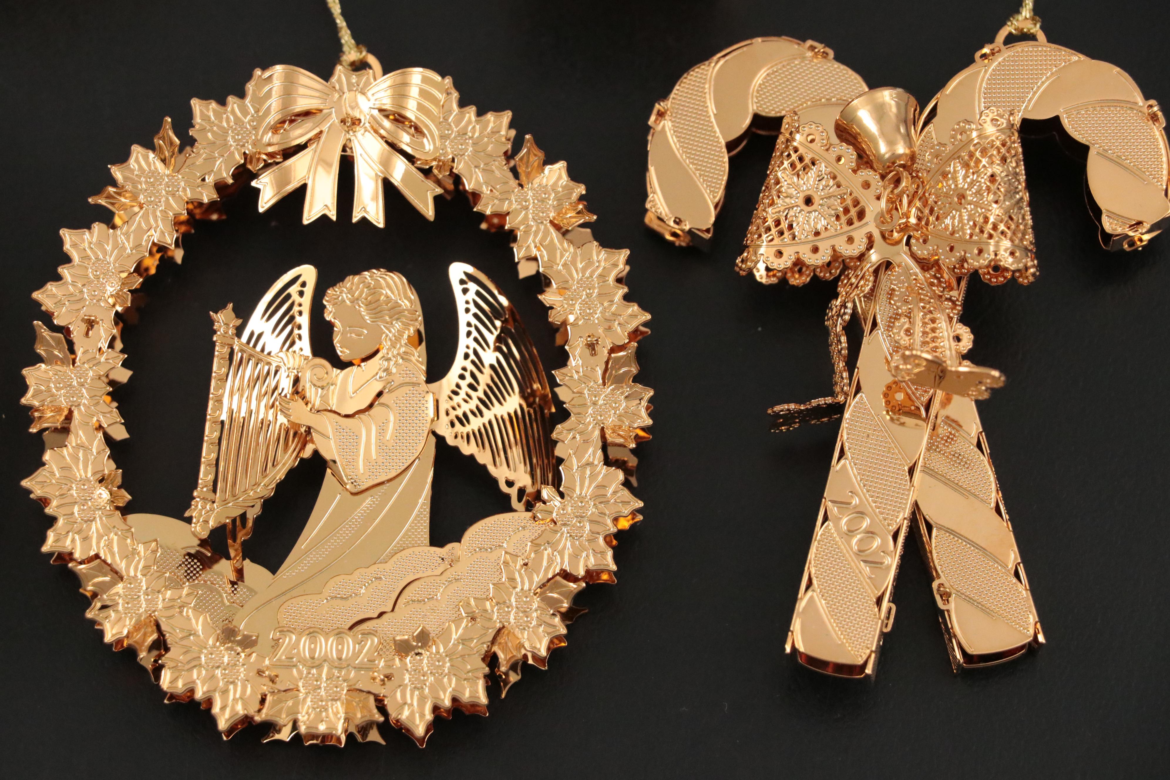 The Danbury Mint Gold Christmas Ornament Collection