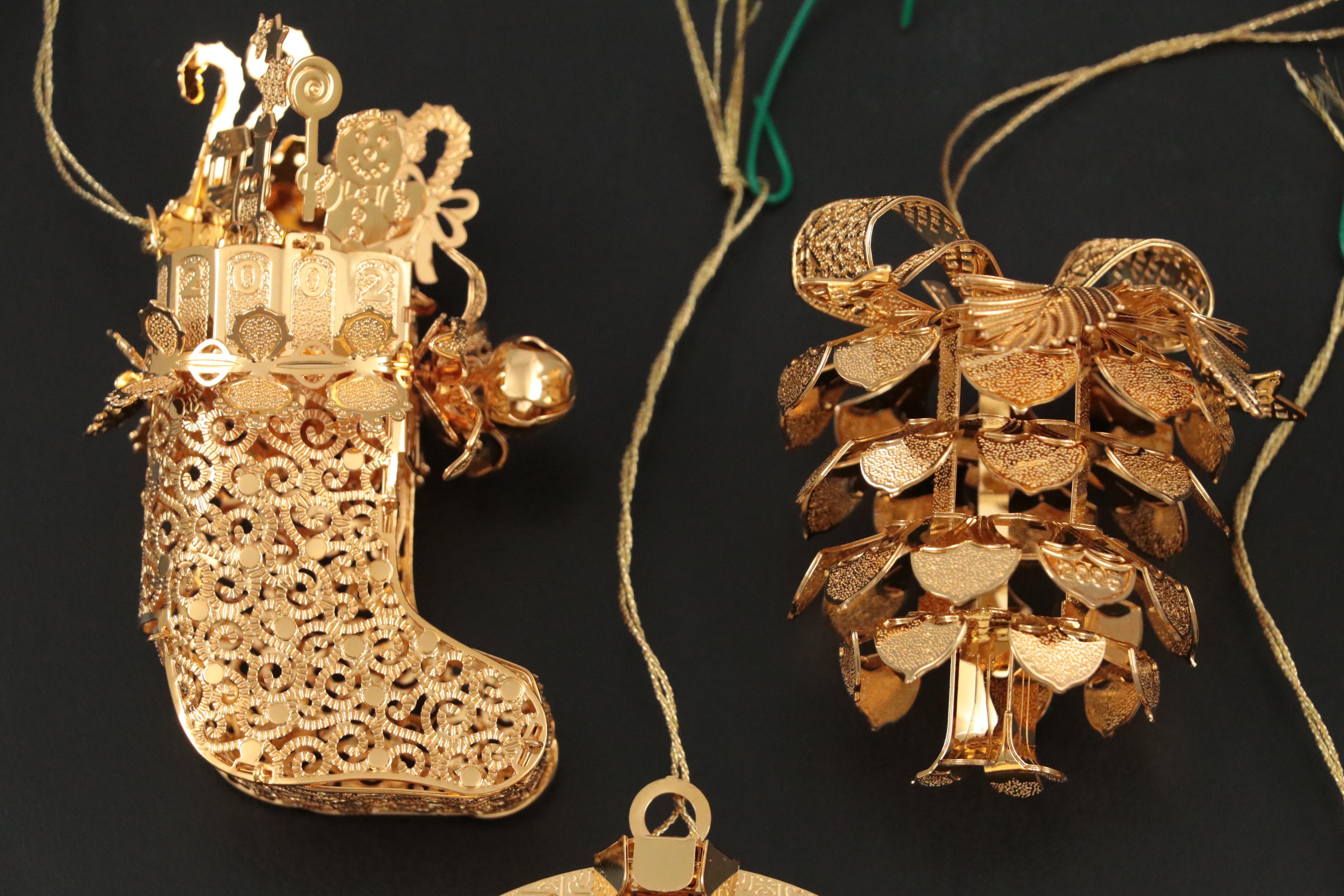 The Danbury Mint Gold Christmas Ornament Collection