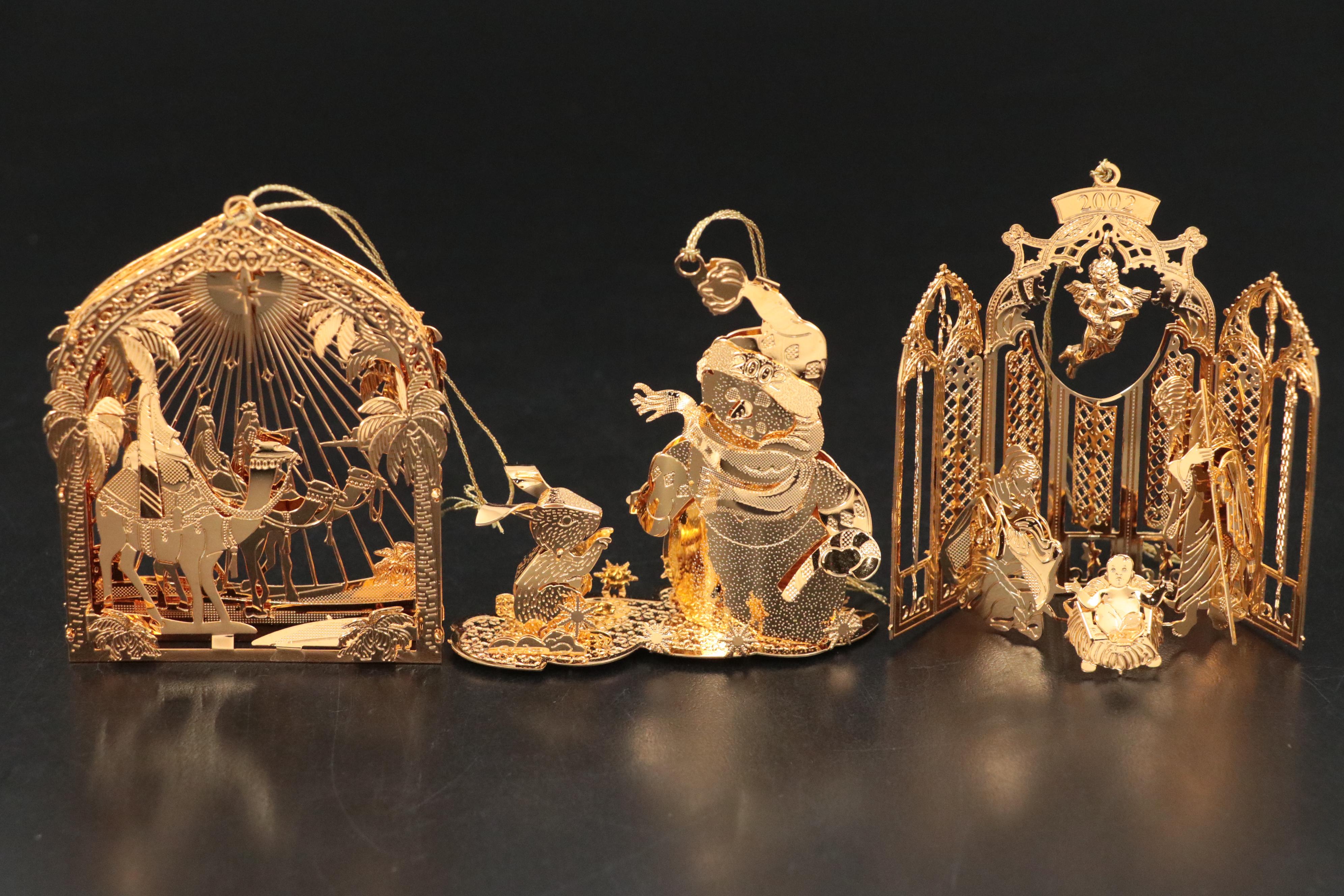 The Danbury Mint Gold Christmas Ornament Collection