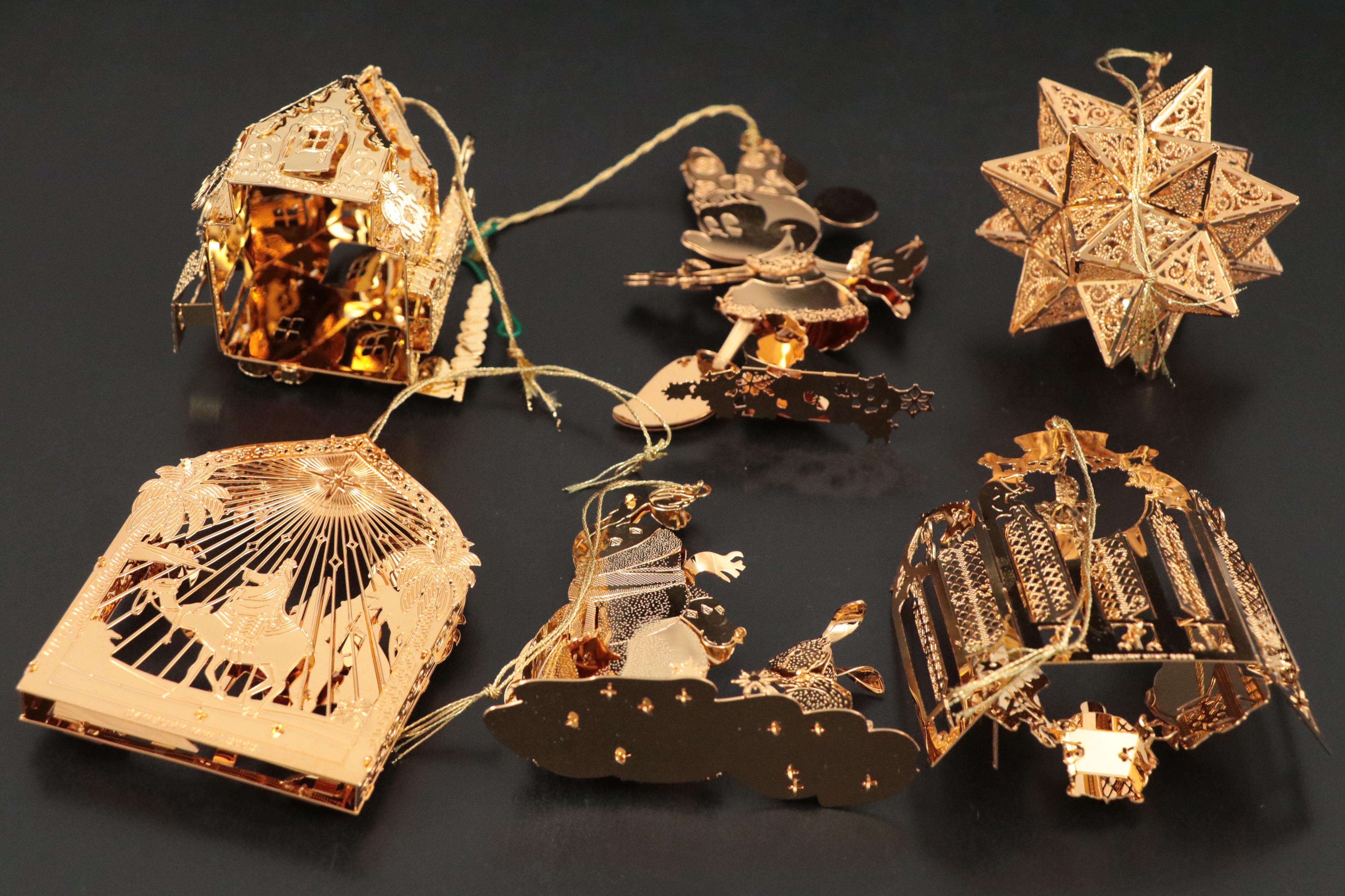 The Danbury Mint Gold Christmas Ornament Collection