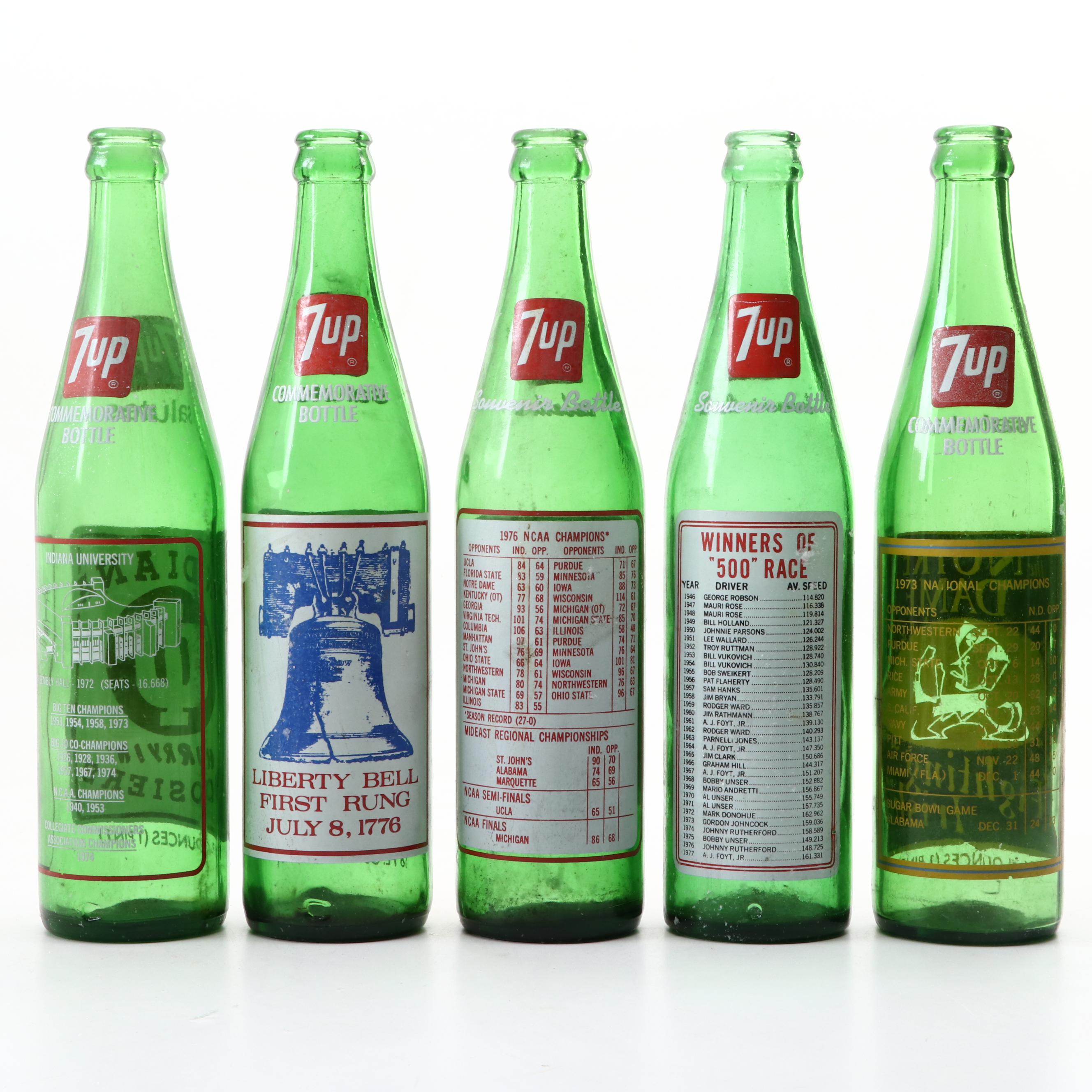 Notre Dame Fighting Irish, Indiana Hoosiers, and More Vintage 7UP Bottles