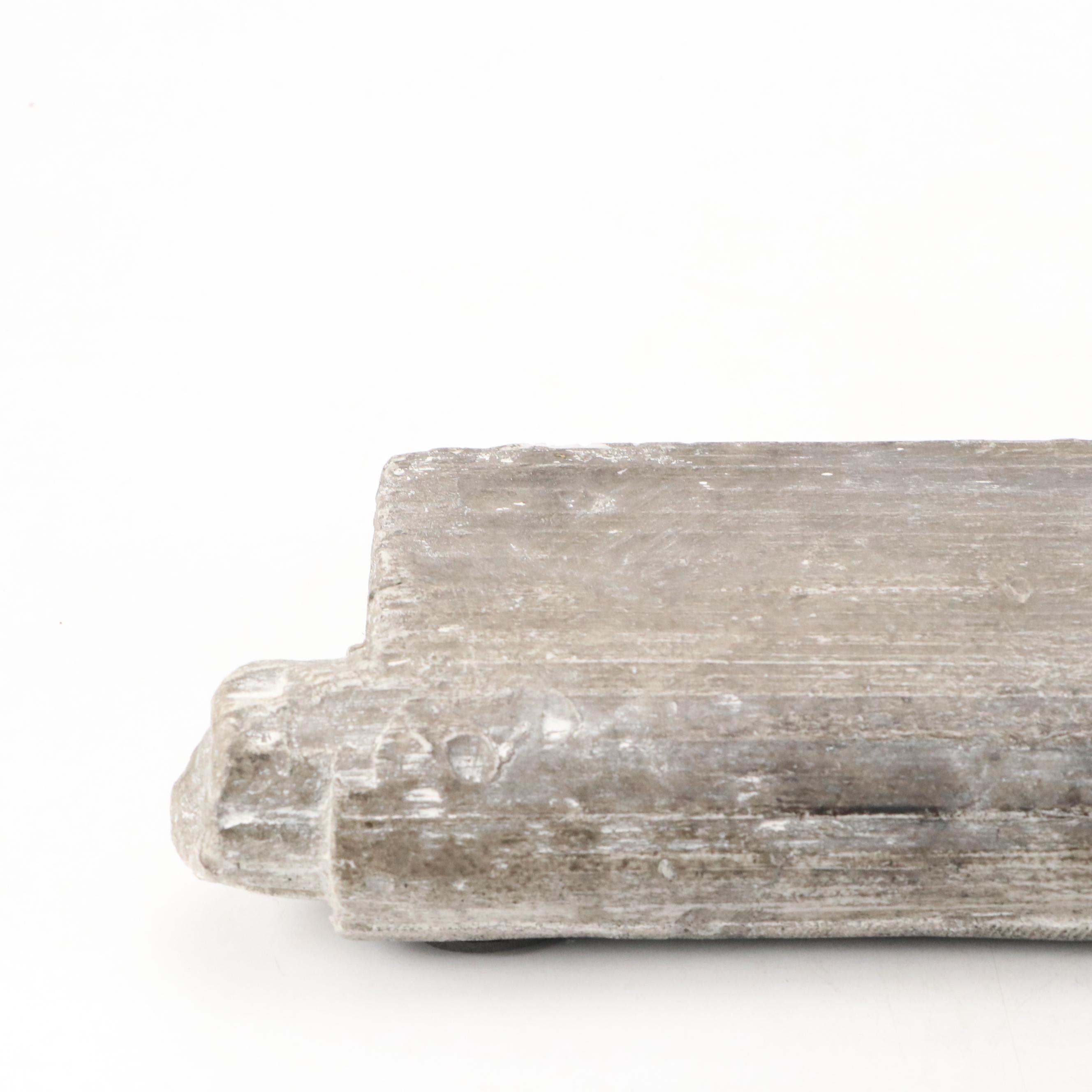 Folk Art Bull Weather Vane on Log Motif Ceramic Stand