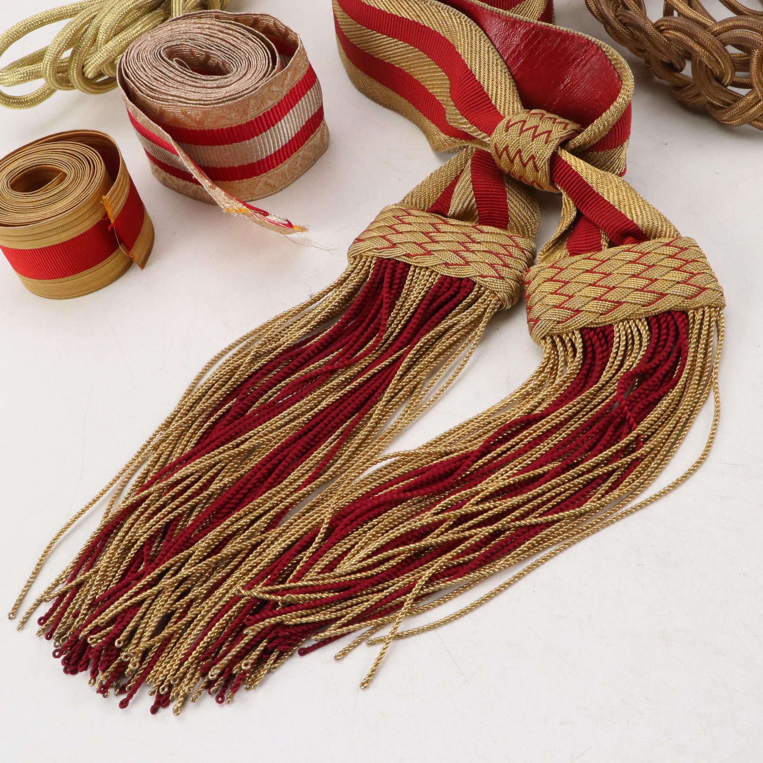 British Military Style Officer's Sash with Ribbon and Cord