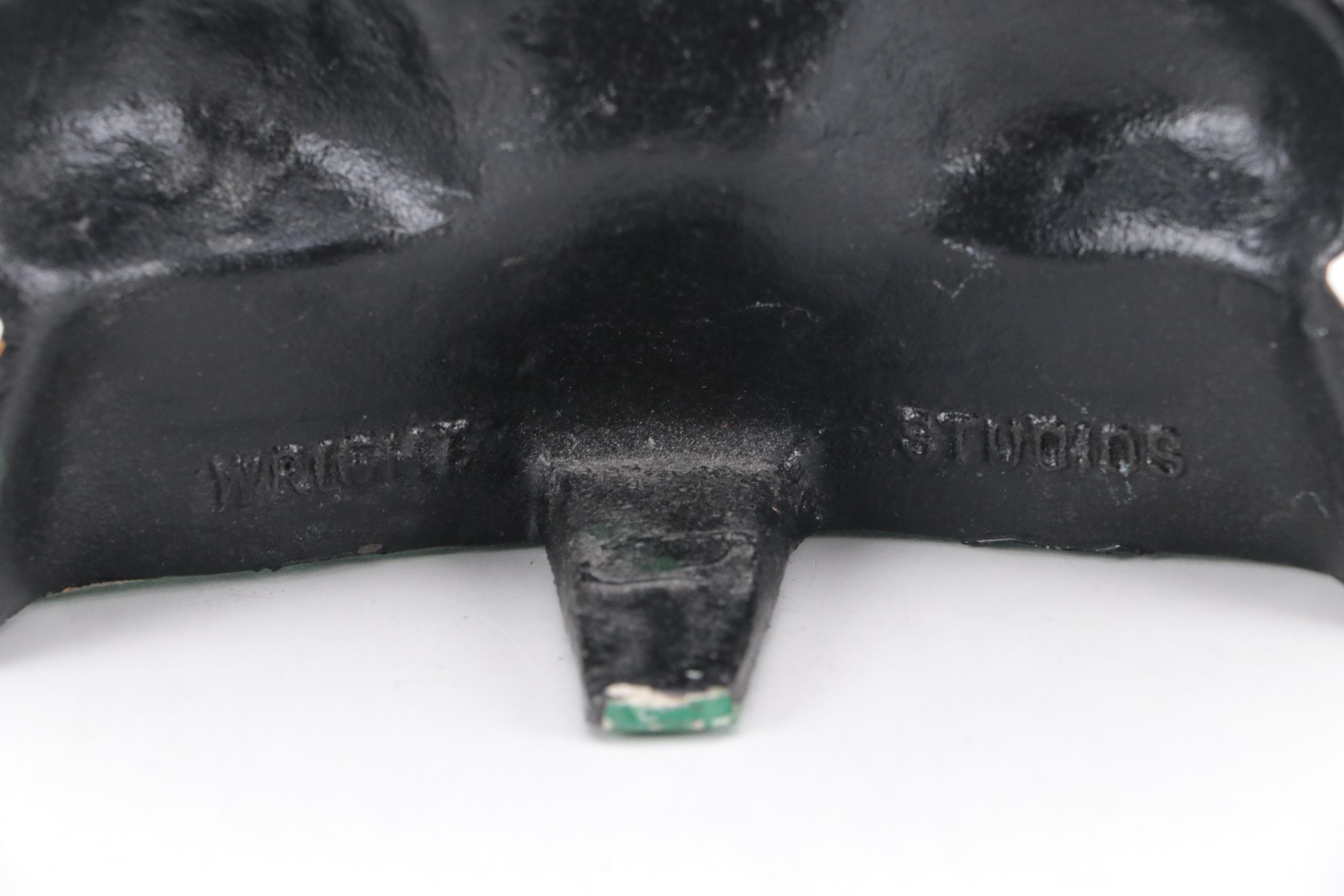 Wright Studios Painted Cast Iron Teddy Bear Doorstop with Decorative Boxes