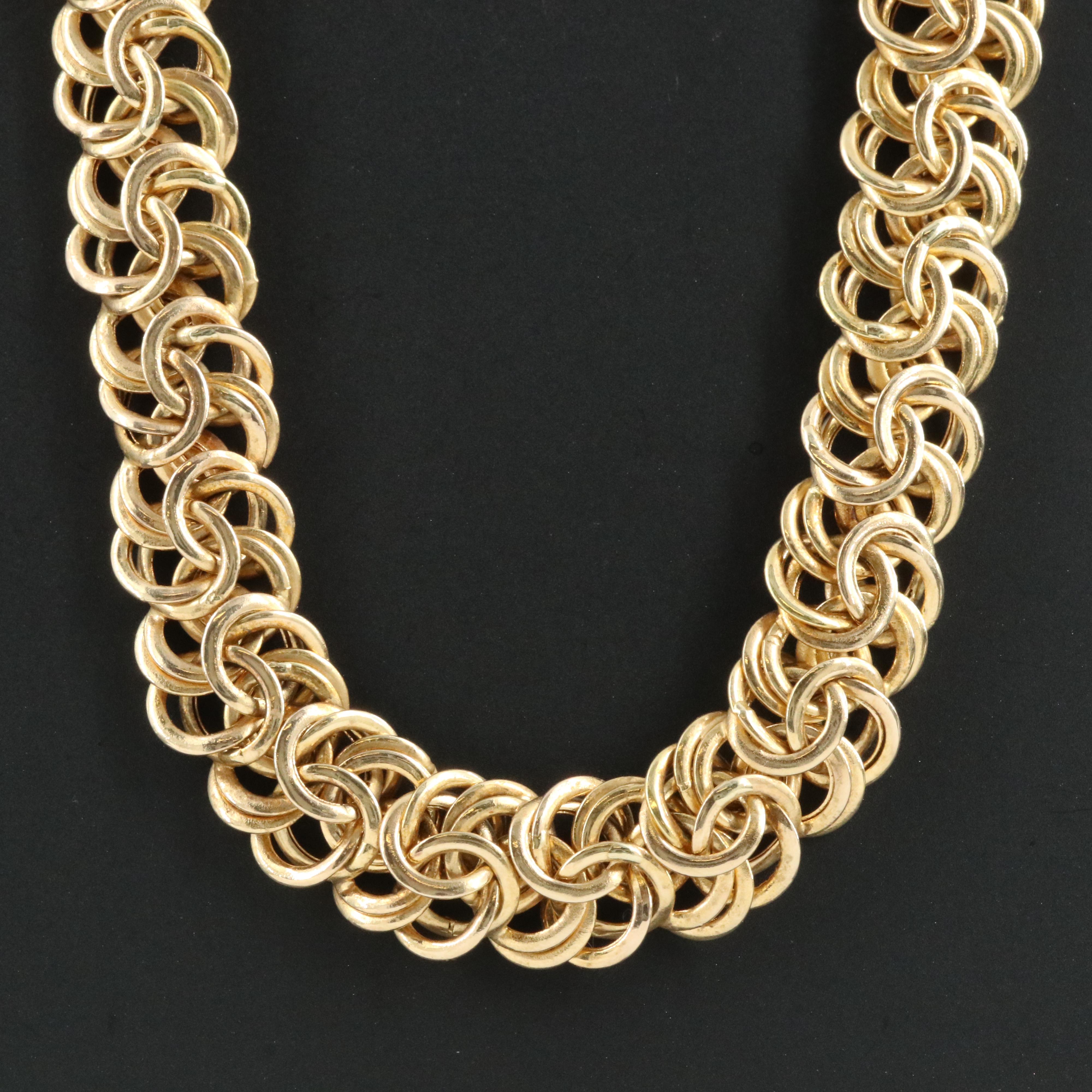 Italian Sadufa 14K Fancy Link Necklace