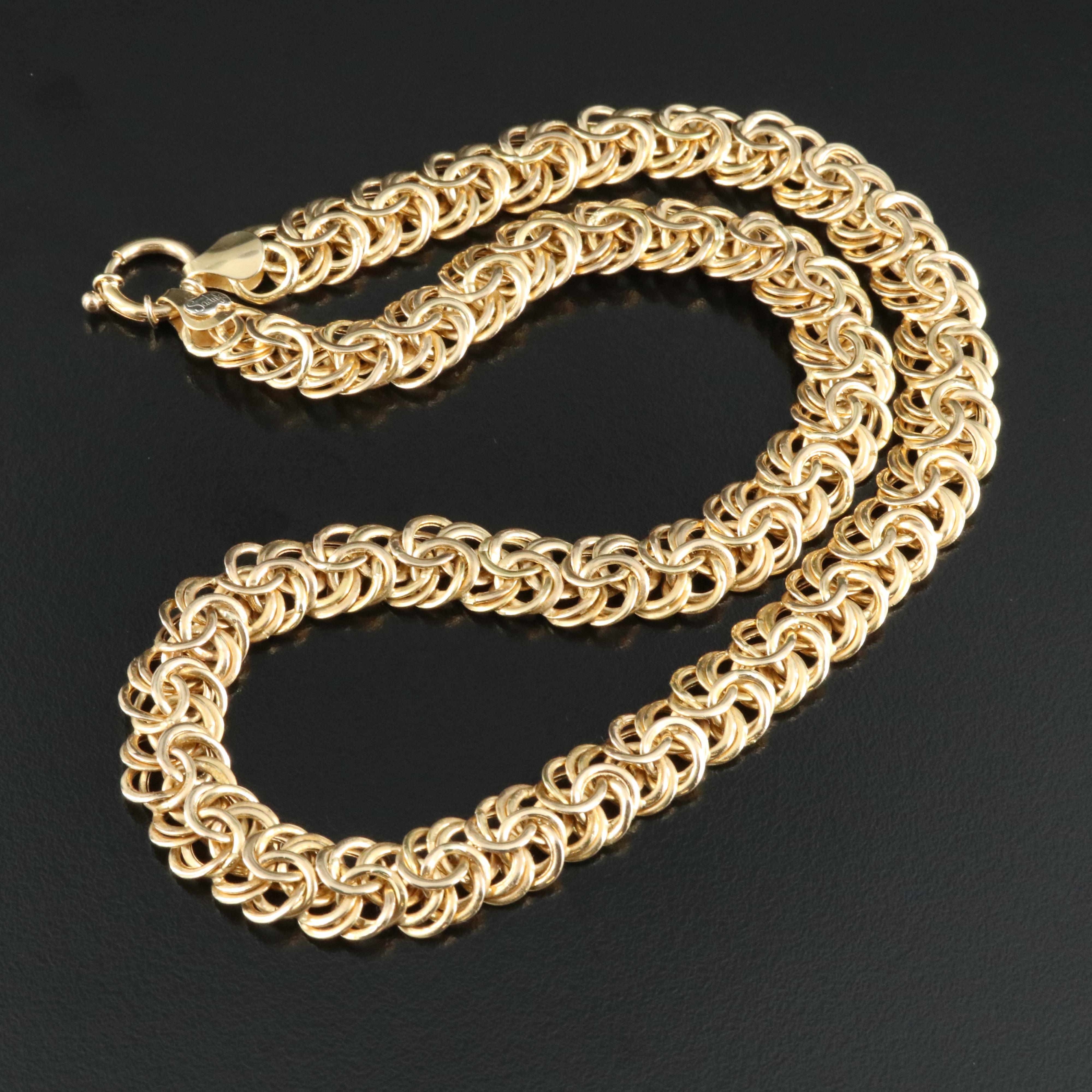 Italian Sadufa 14K Fancy Link Necklace