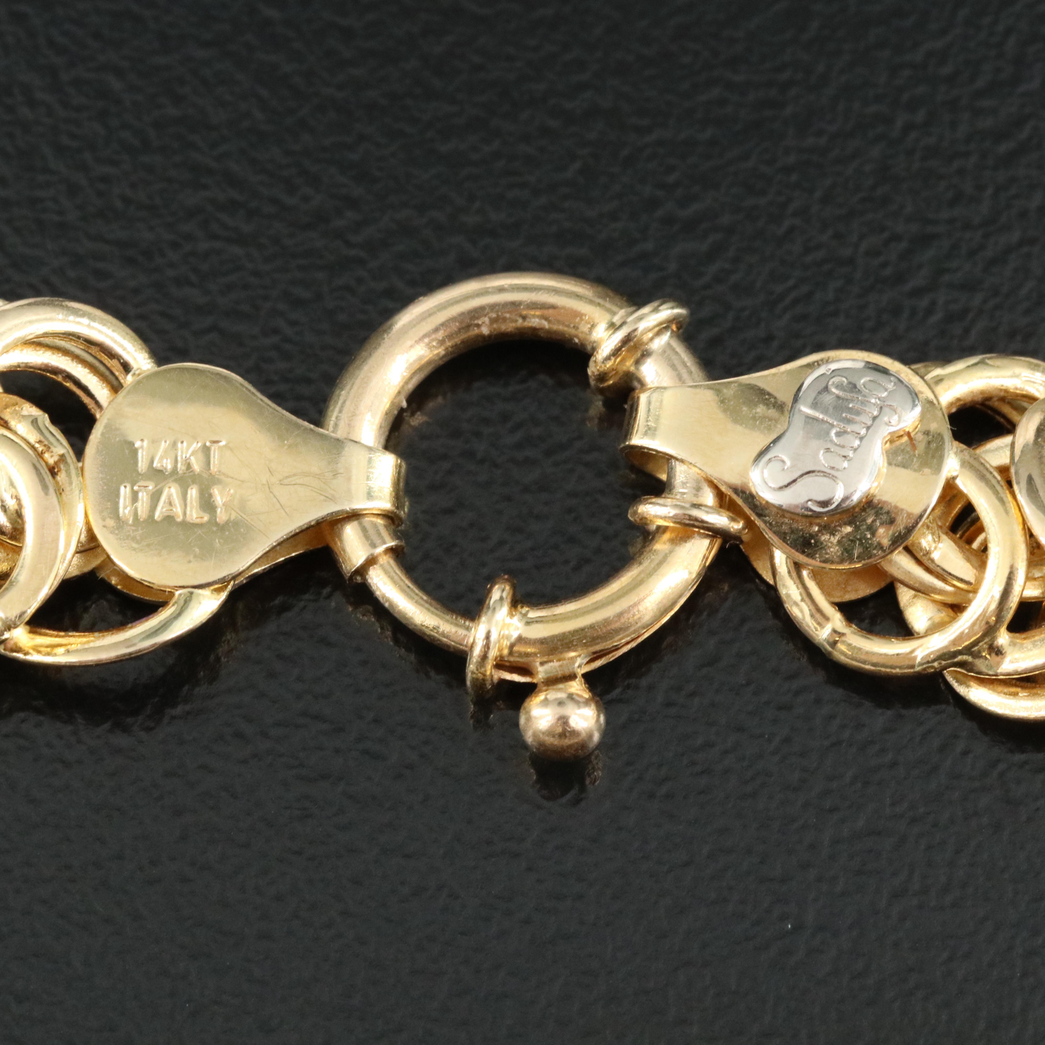 Italian Sadufa 14K Fancy Link Necklace