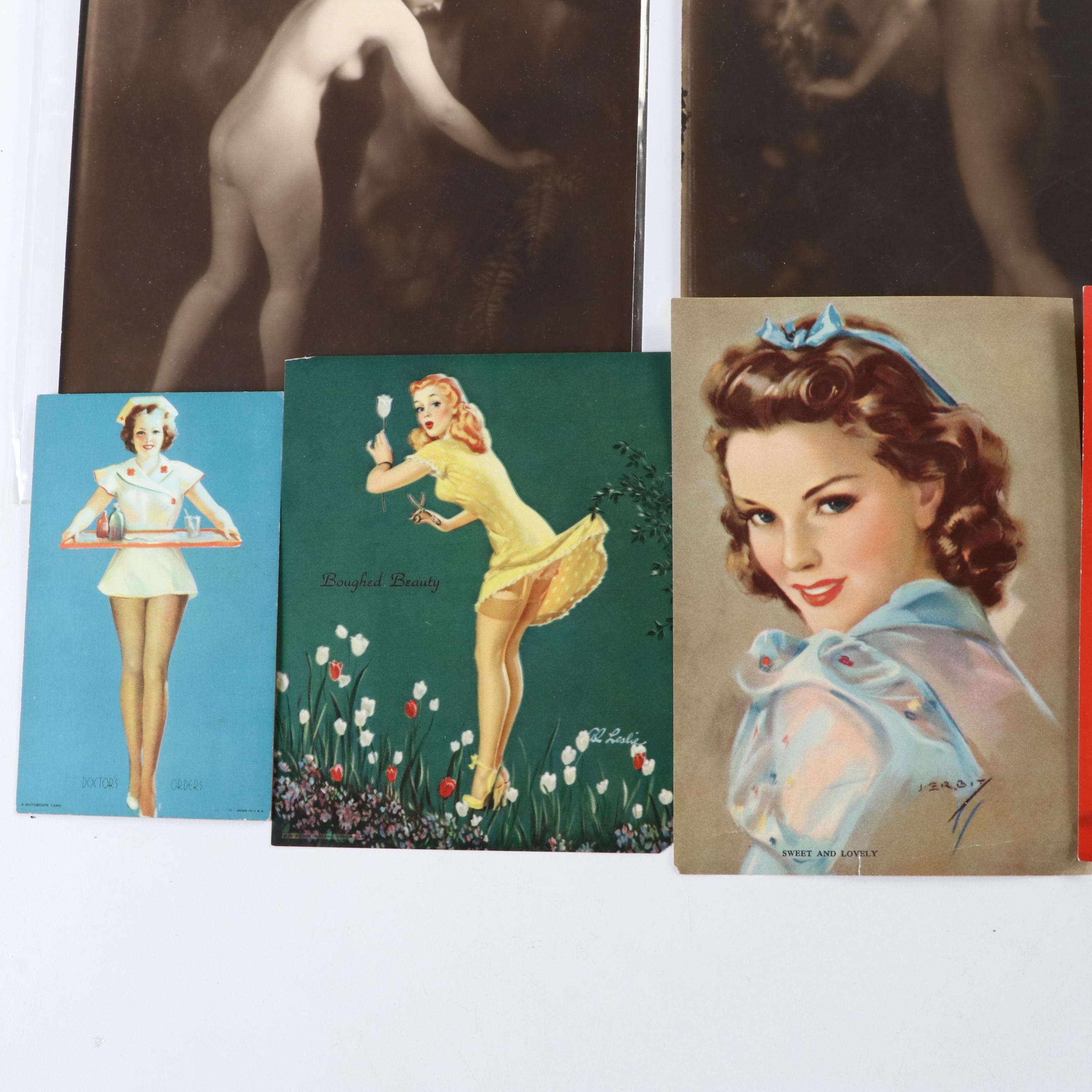 Brown & Bigelow with Other Pin-Up Girl Mutoscope Cards and Other Prints
