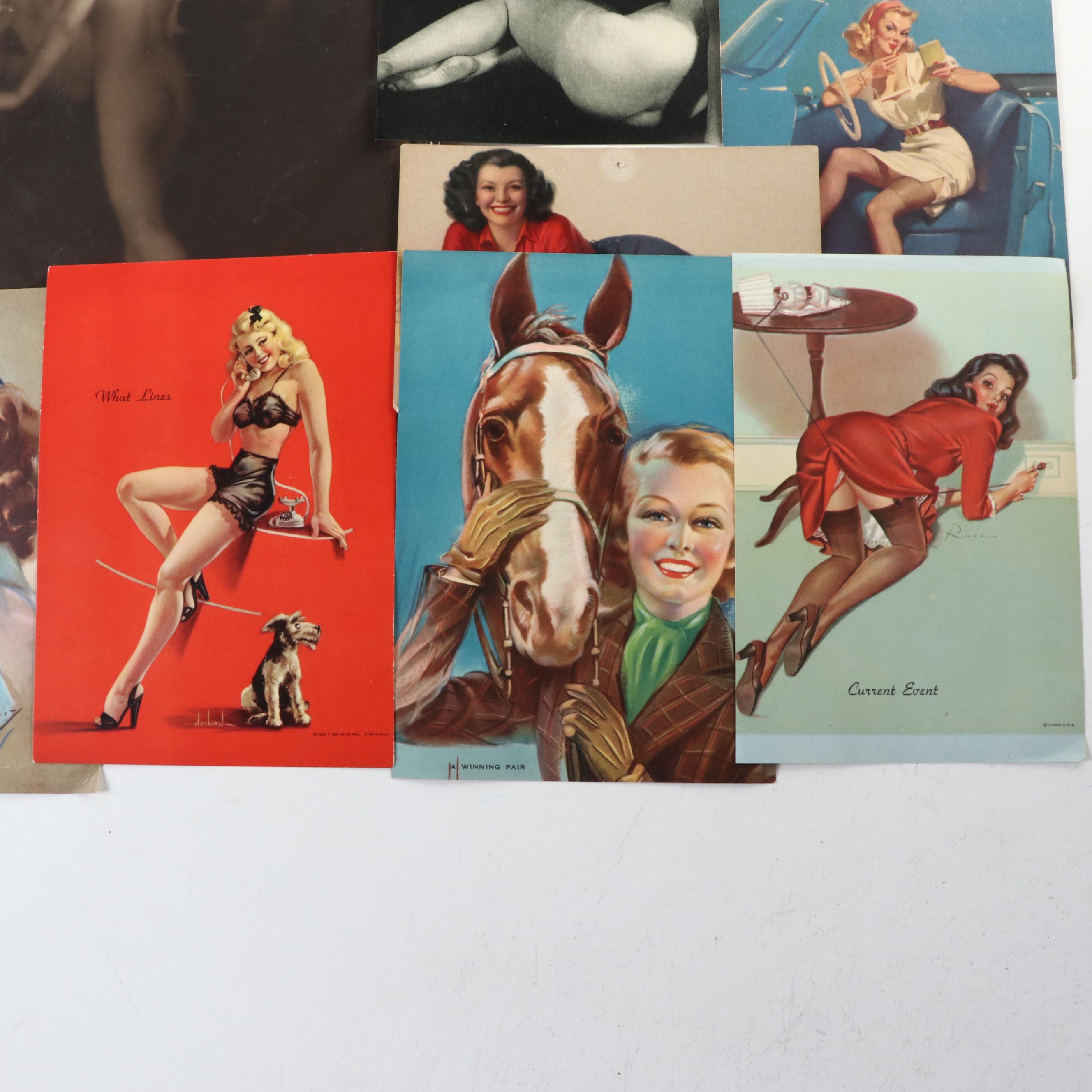 Brown & Bigelow with Other Pin-Up Girl Mutoscope Cards and Other Prints