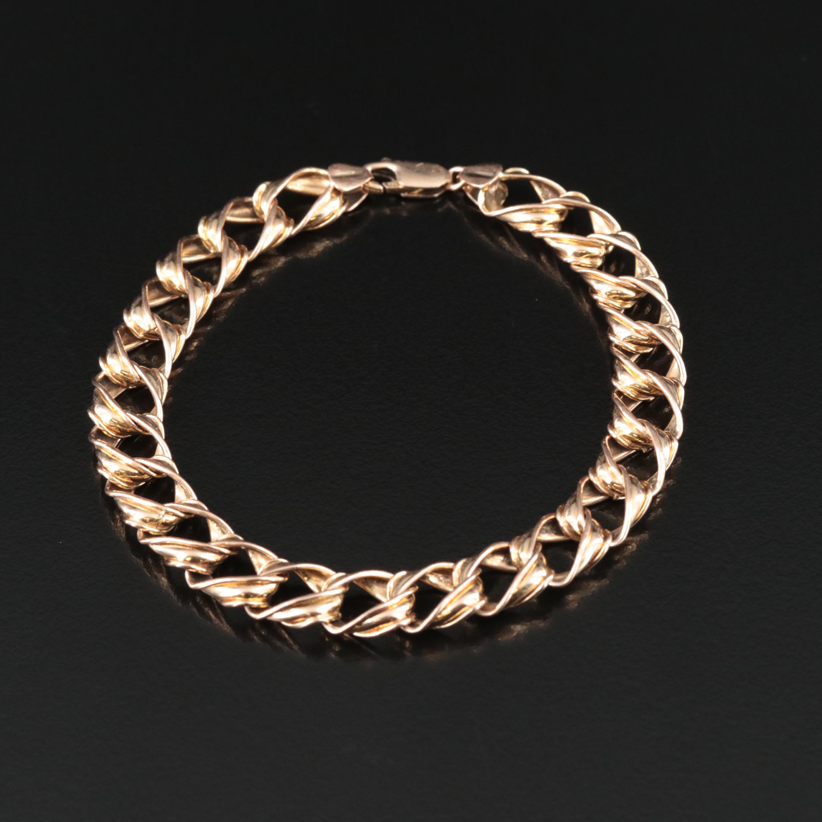 14K Fancy Ribbon Link Bracelet