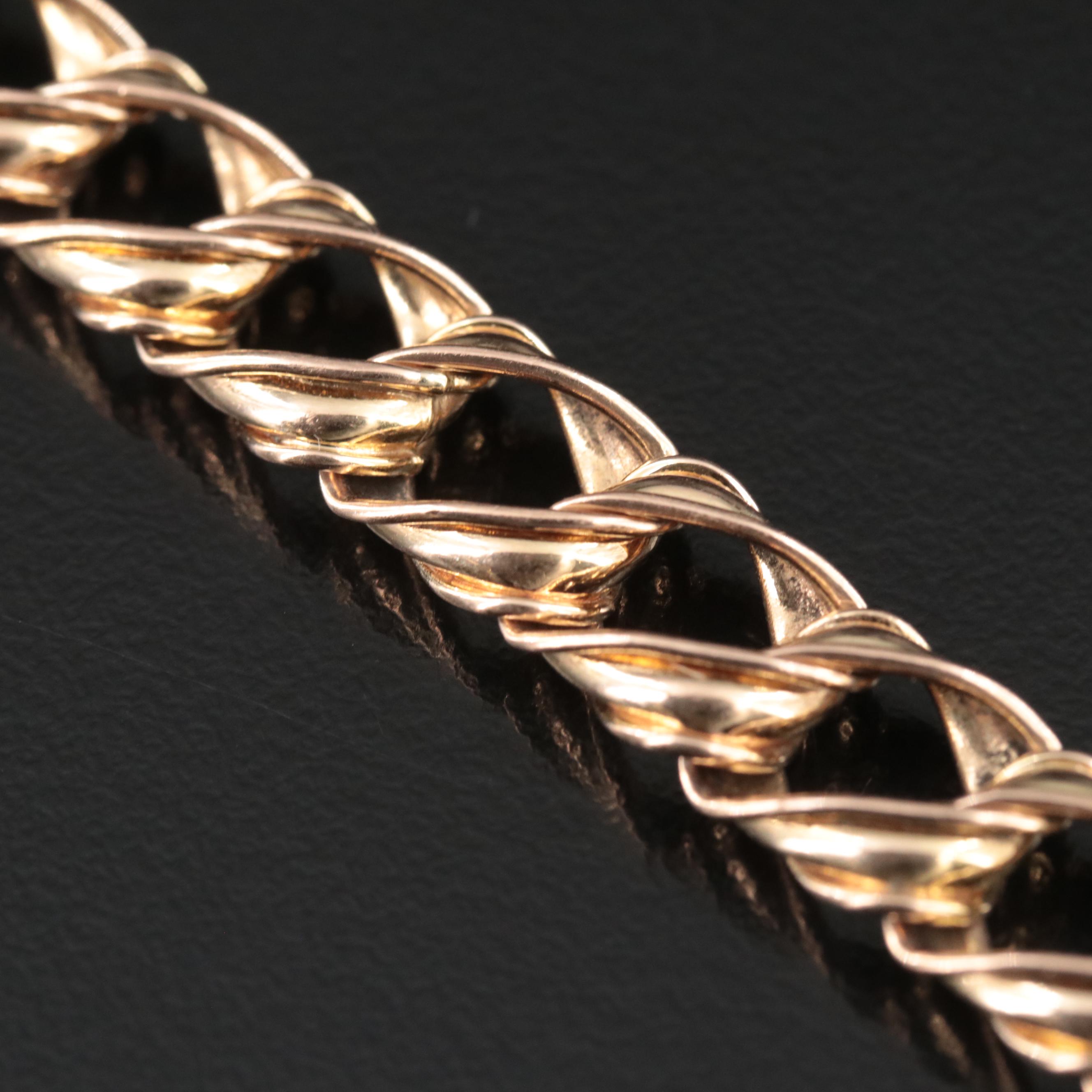 14K Fancy Ribbon Link Bracelet