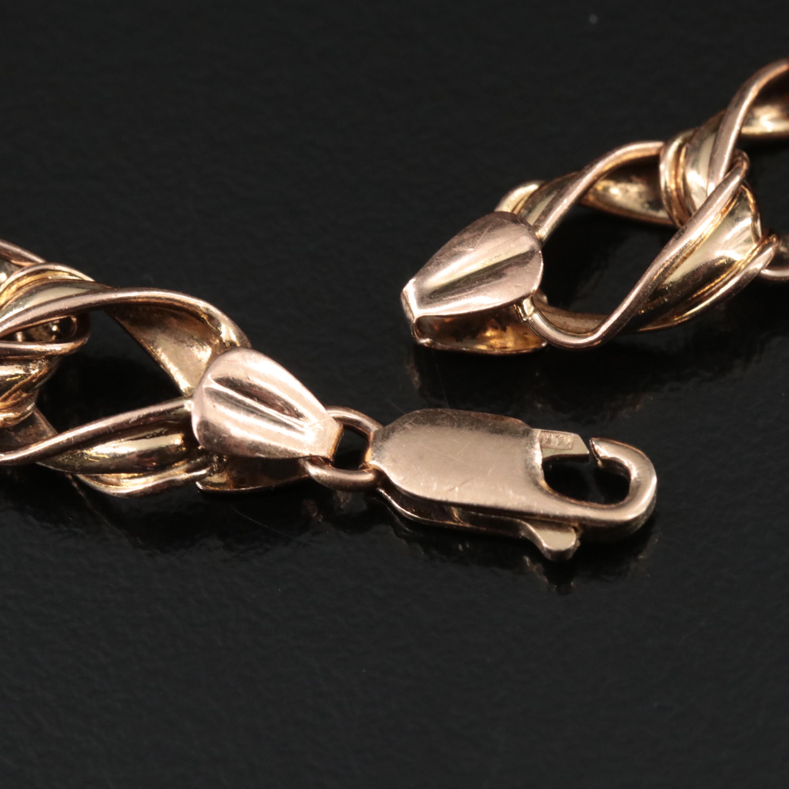 14K Fancy Ribbon Link Bracelet