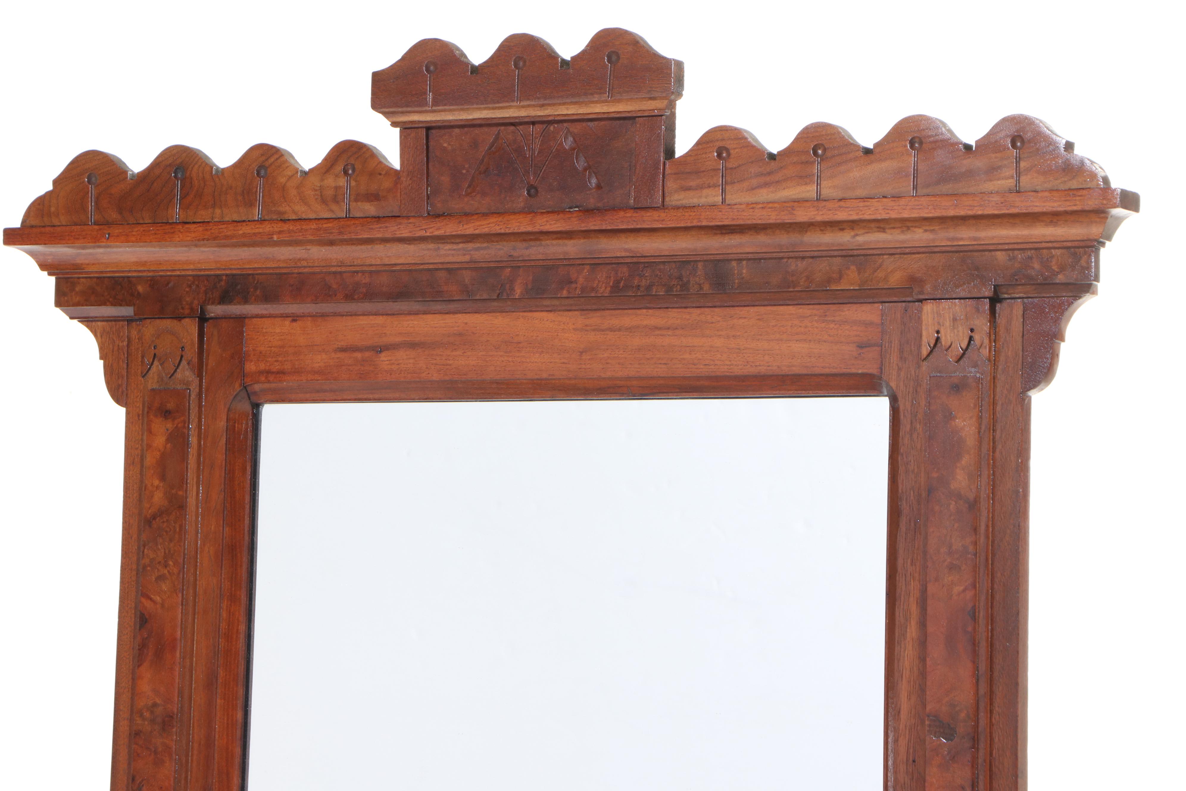 Victorian, Eastlake Style Walnut, Figured, Burl Walnut and Marble Dresser