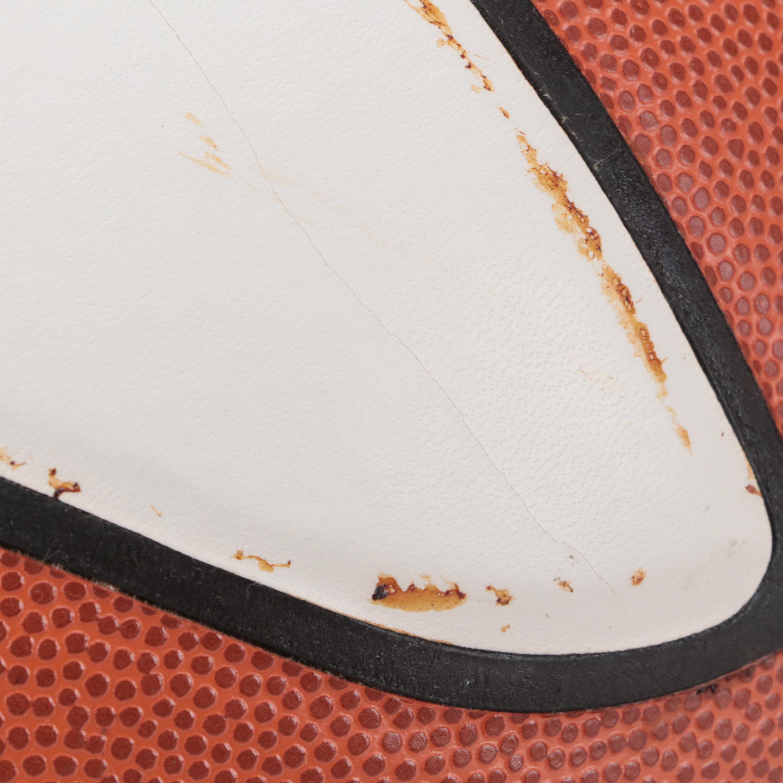 Hakeem Olajuwon Signed Spalding Basketball with Display