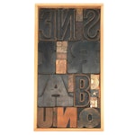 Framed Mid-Century Letterpress Type Blocks