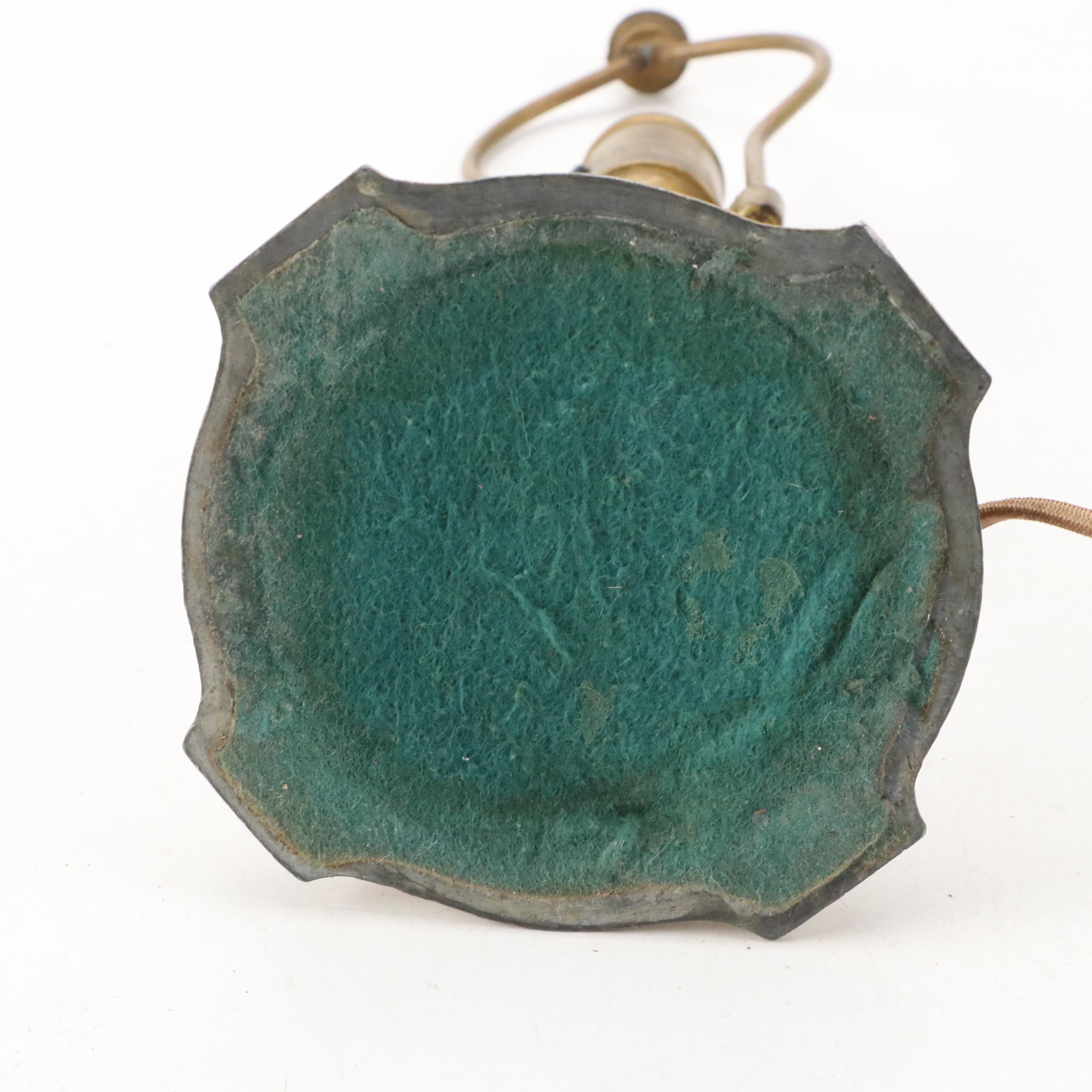 Art Nouveau Style Table Lamp with Octagonal Slag Glass Shade