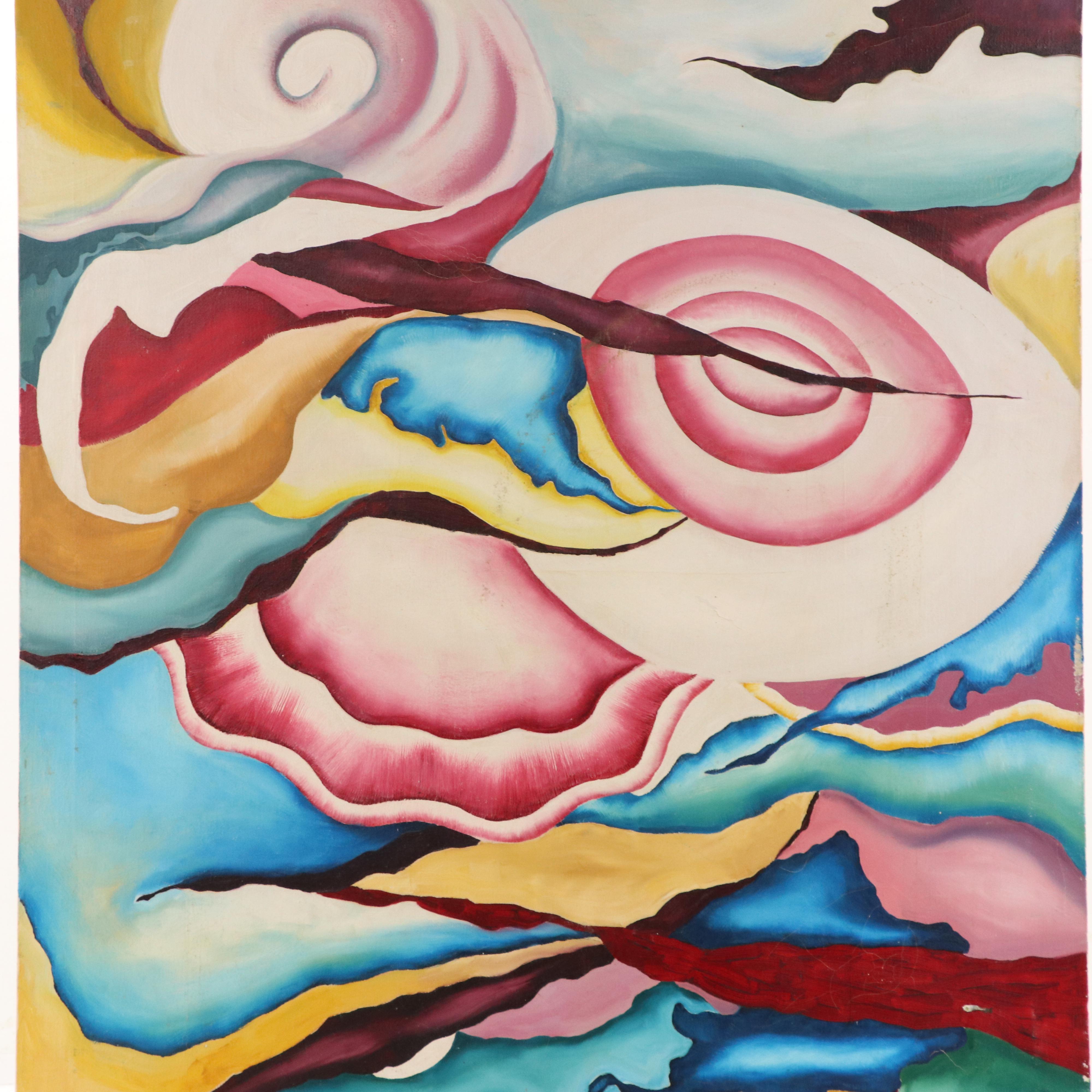 Terry Grube Abstract Oil Painting, 1990