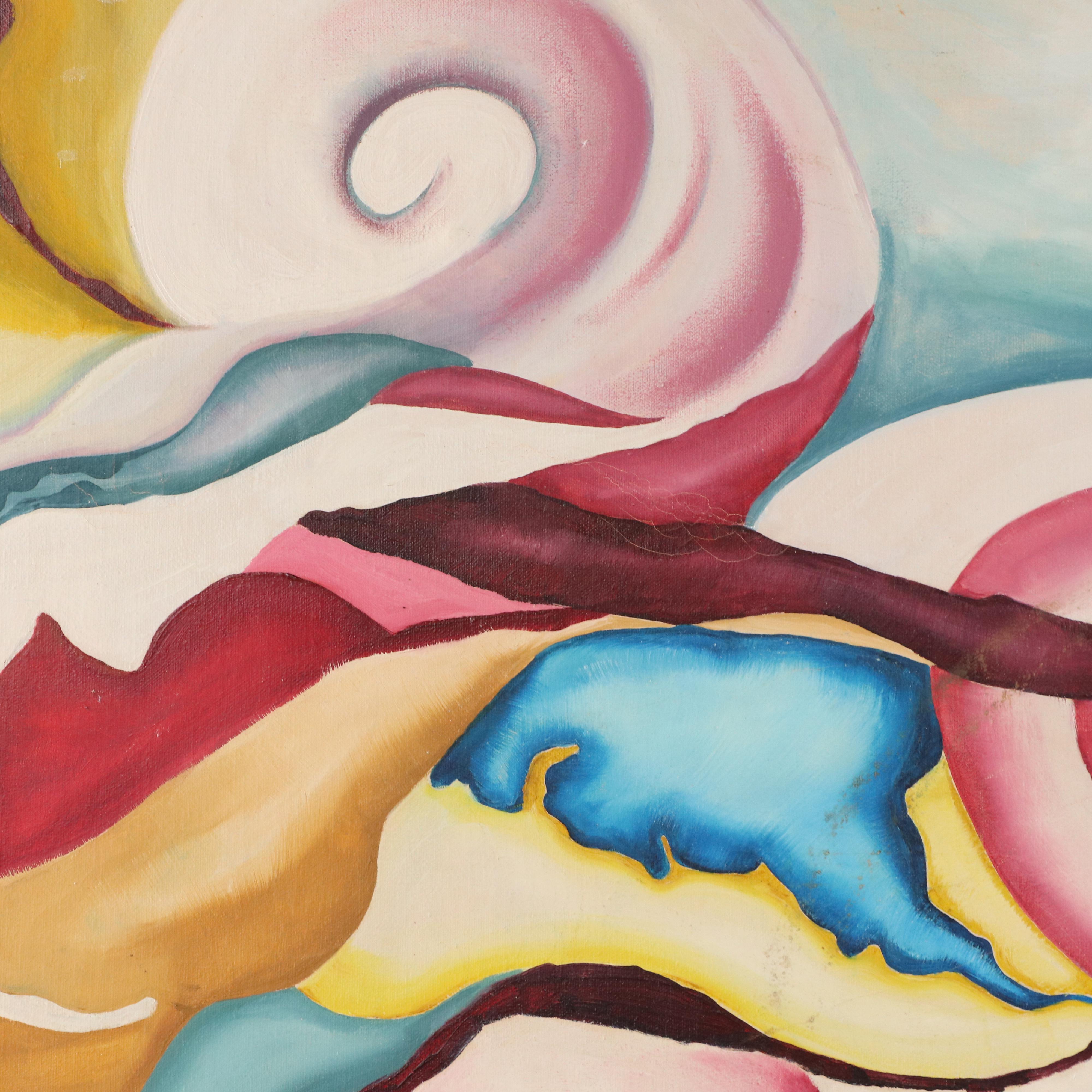 Terry Grube Abstract Oil Painting, 1990