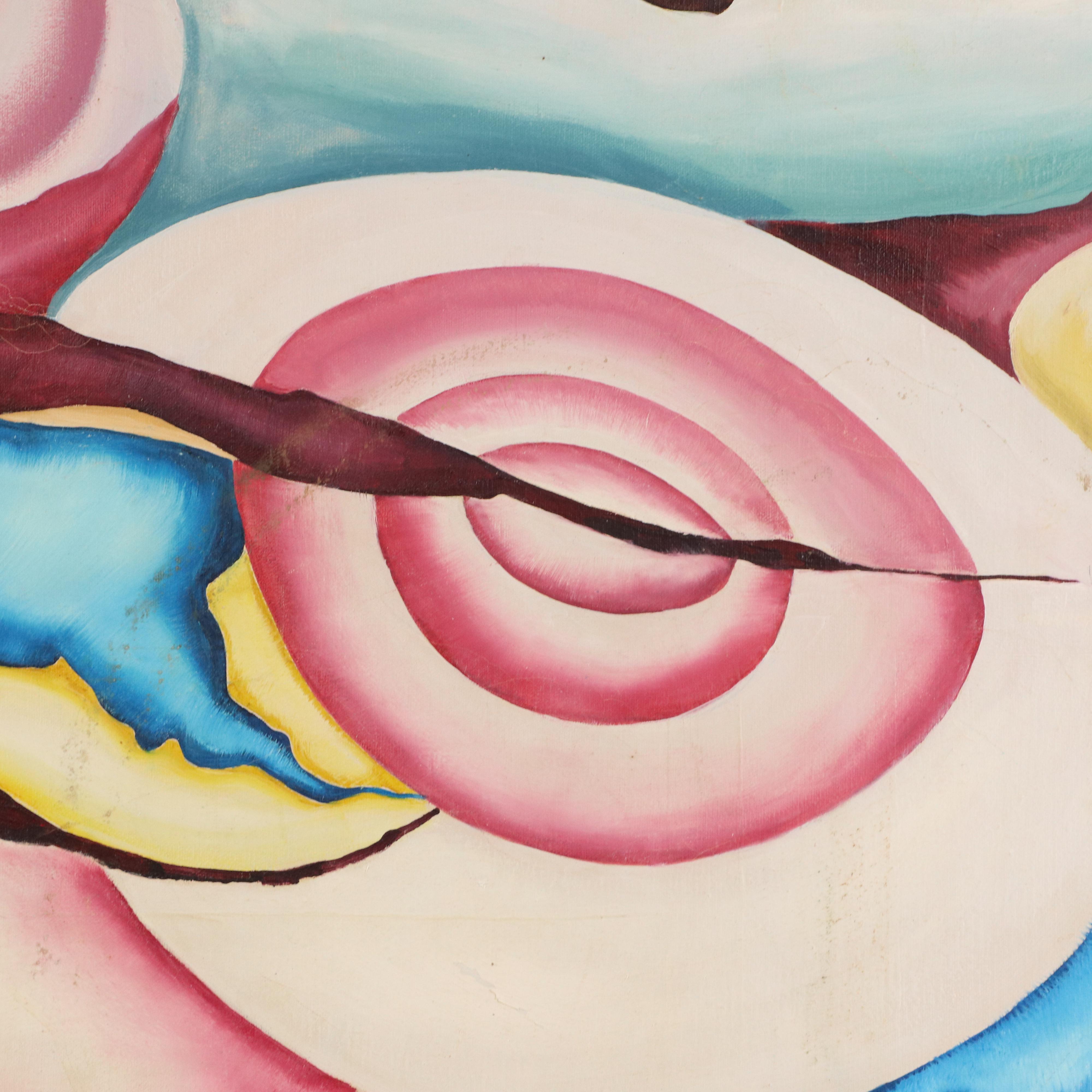 Terry Grube Abstract Oil Painting, 1990