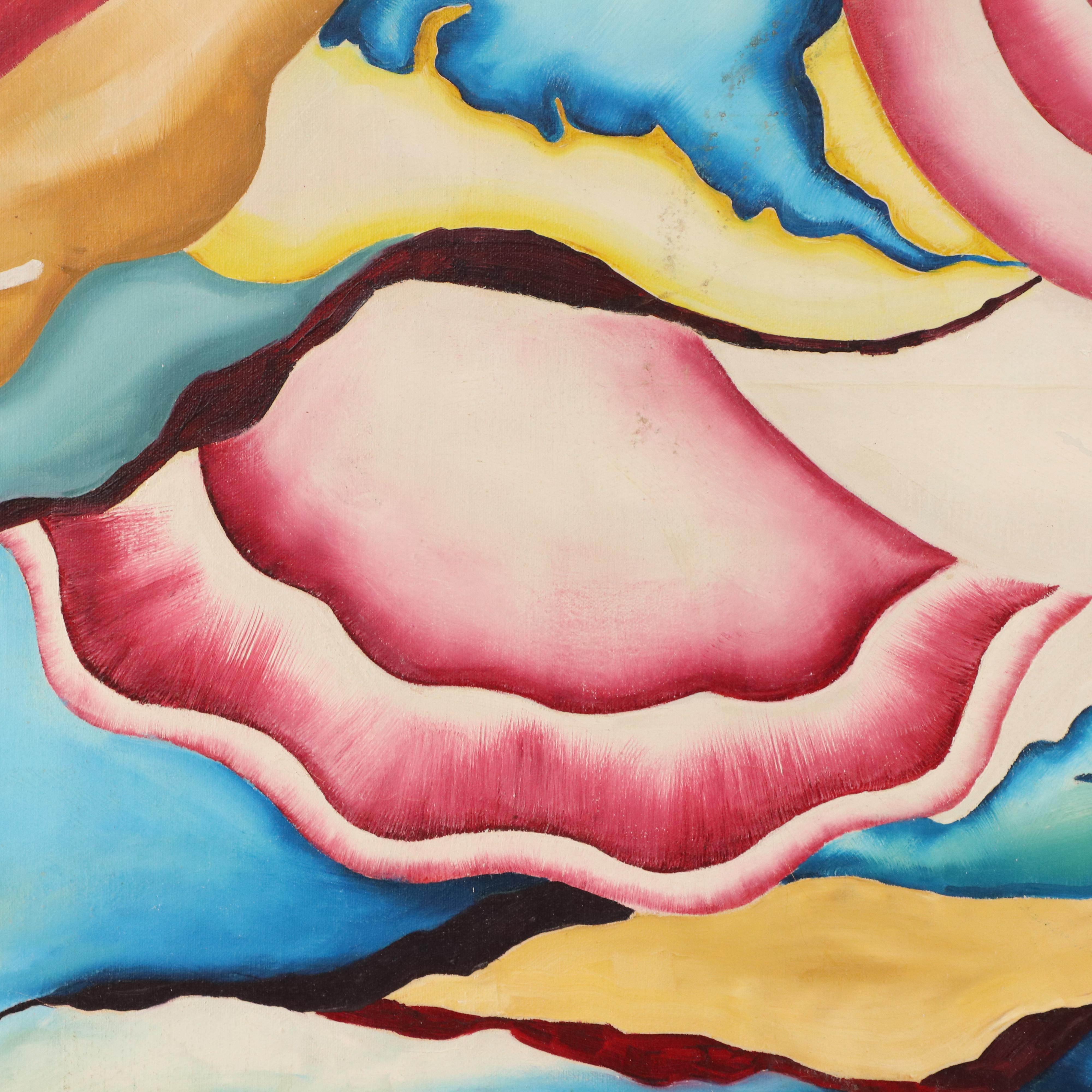 Terry Grube Abstract Oil Painting, 1990