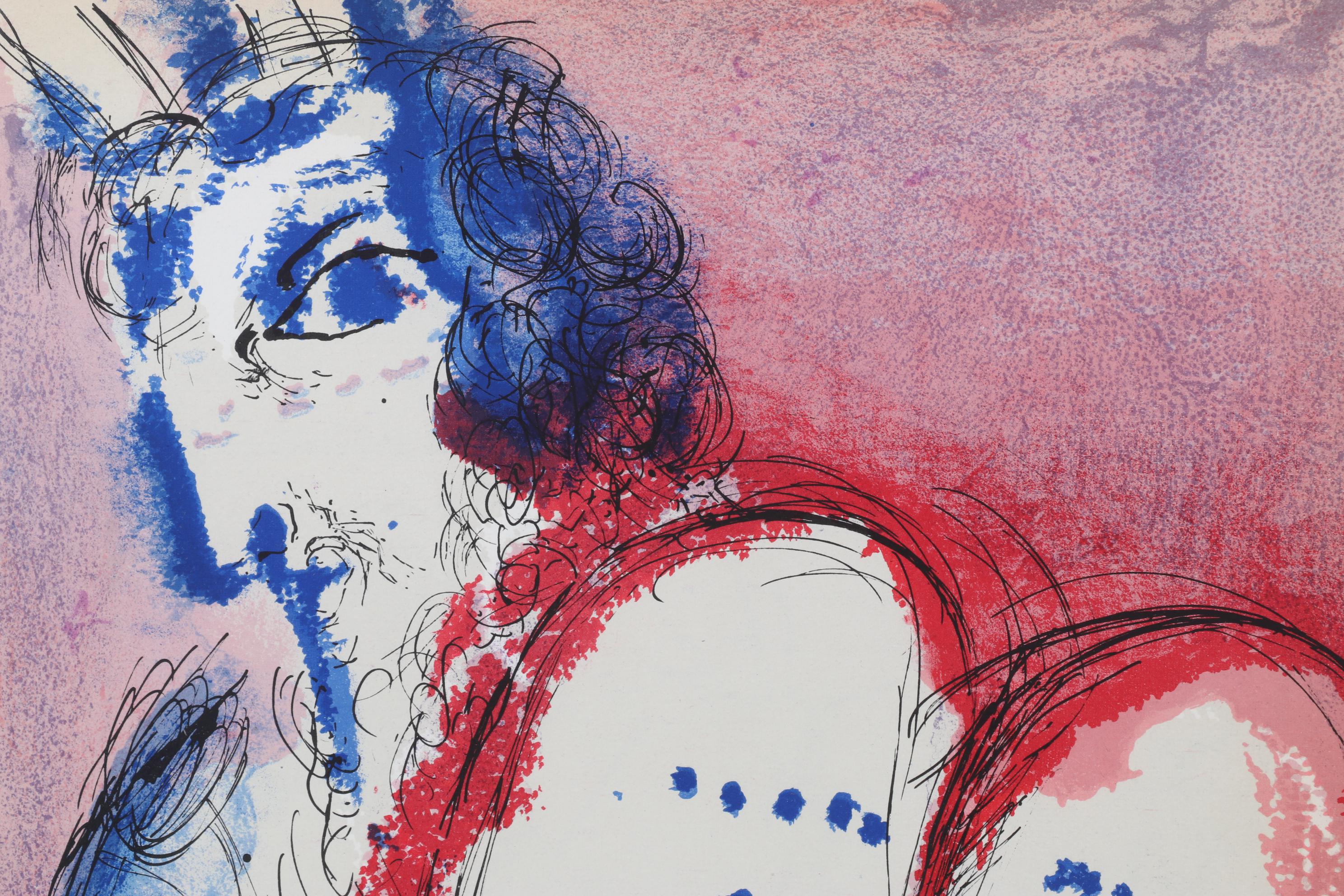 Marc Chagall Color Lithograph "Moses" From "Verve," 1956