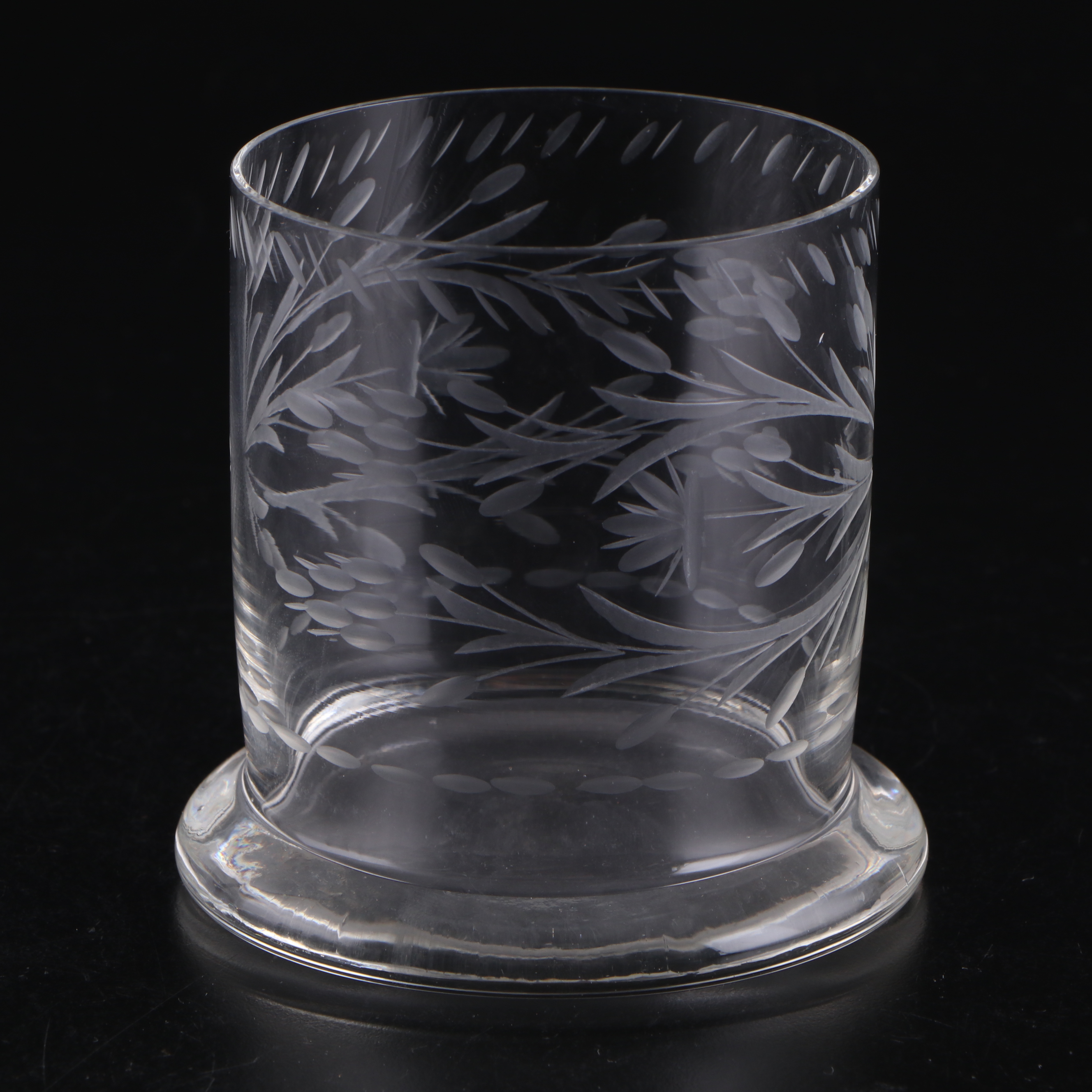 Floral Motif Glass Water Goblets and Lowball Glasses