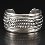 Sterling Cuff with Braided Wire
