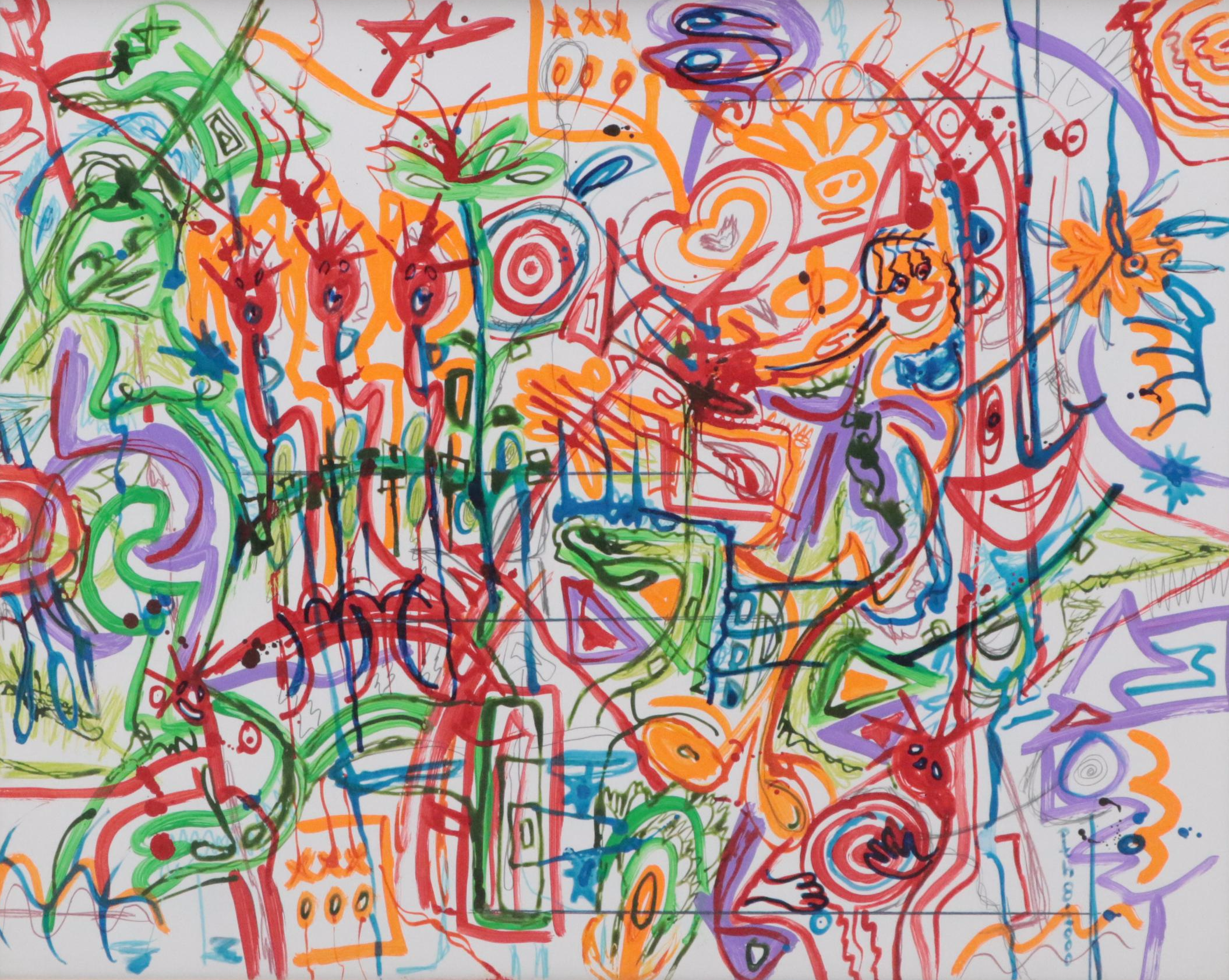 Phyllis Trager Hyman Modern Mixed Media Painting, 2000