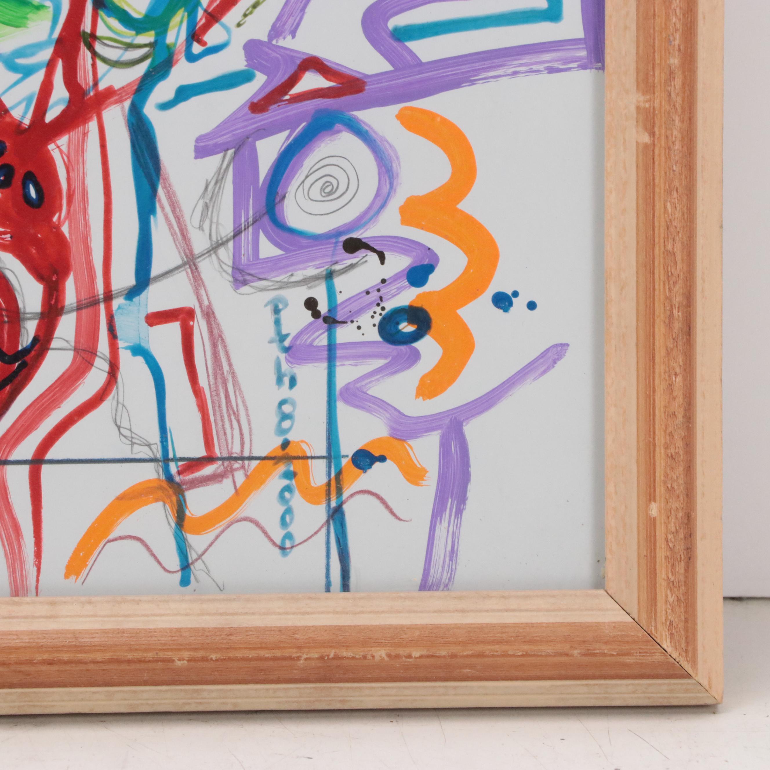 Phyllis Trager Hyman Modern Mixed Media Painting, 2000