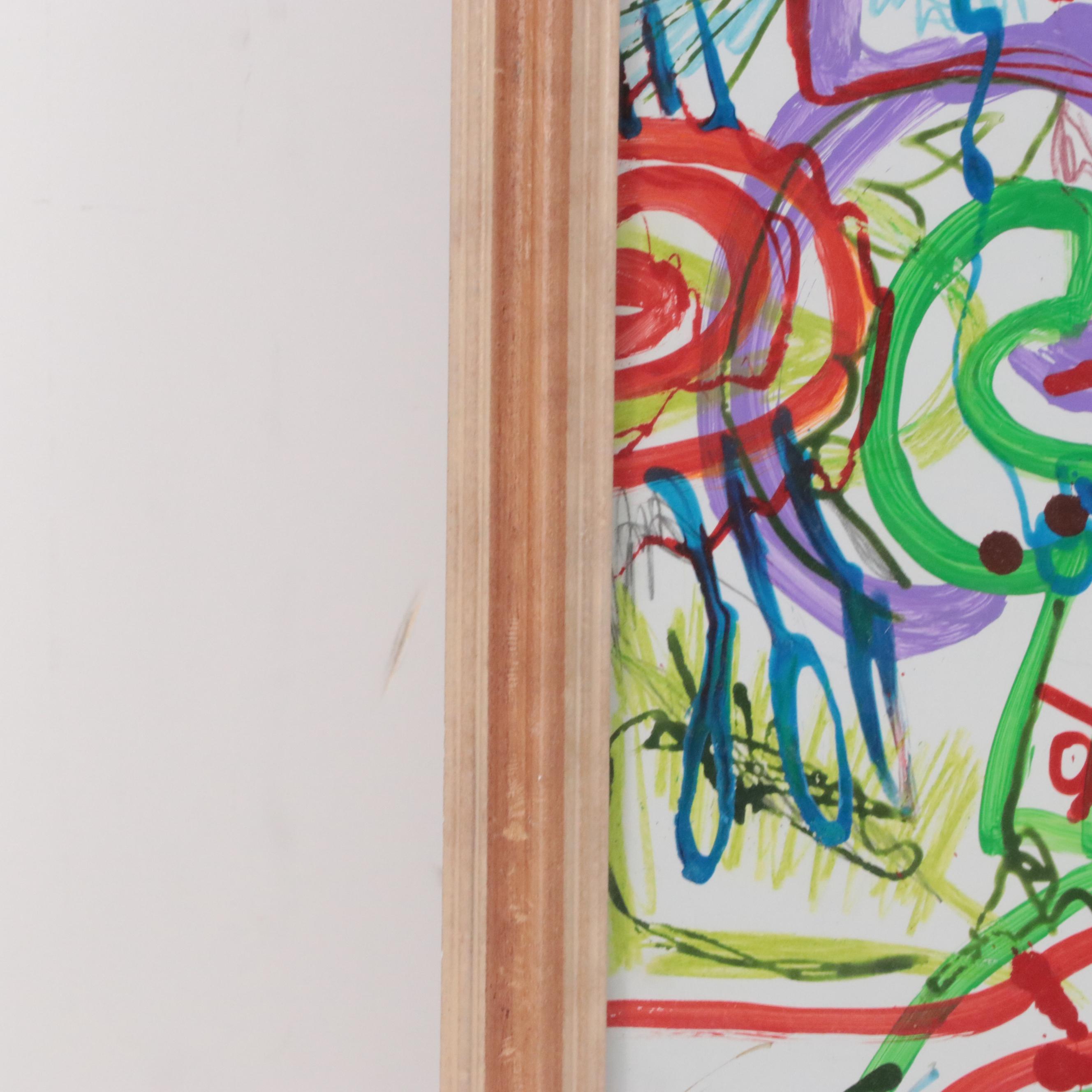 Phyllis Trager Hyman Modern Mixed Media Painting, 2000