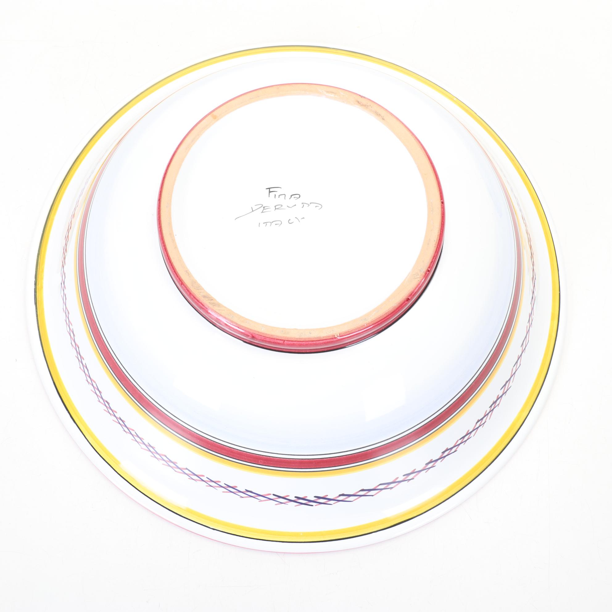 Fima Deruta Italy Hand Painted "Red Rooster" Dinnerware