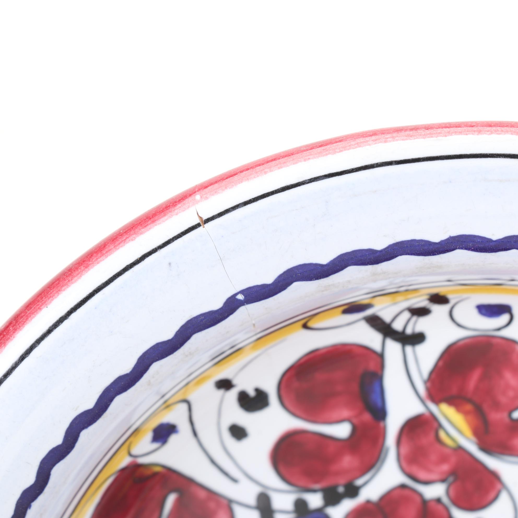 Fima Deruta Italy Hand Painted "Red Rooster" Dinnerware