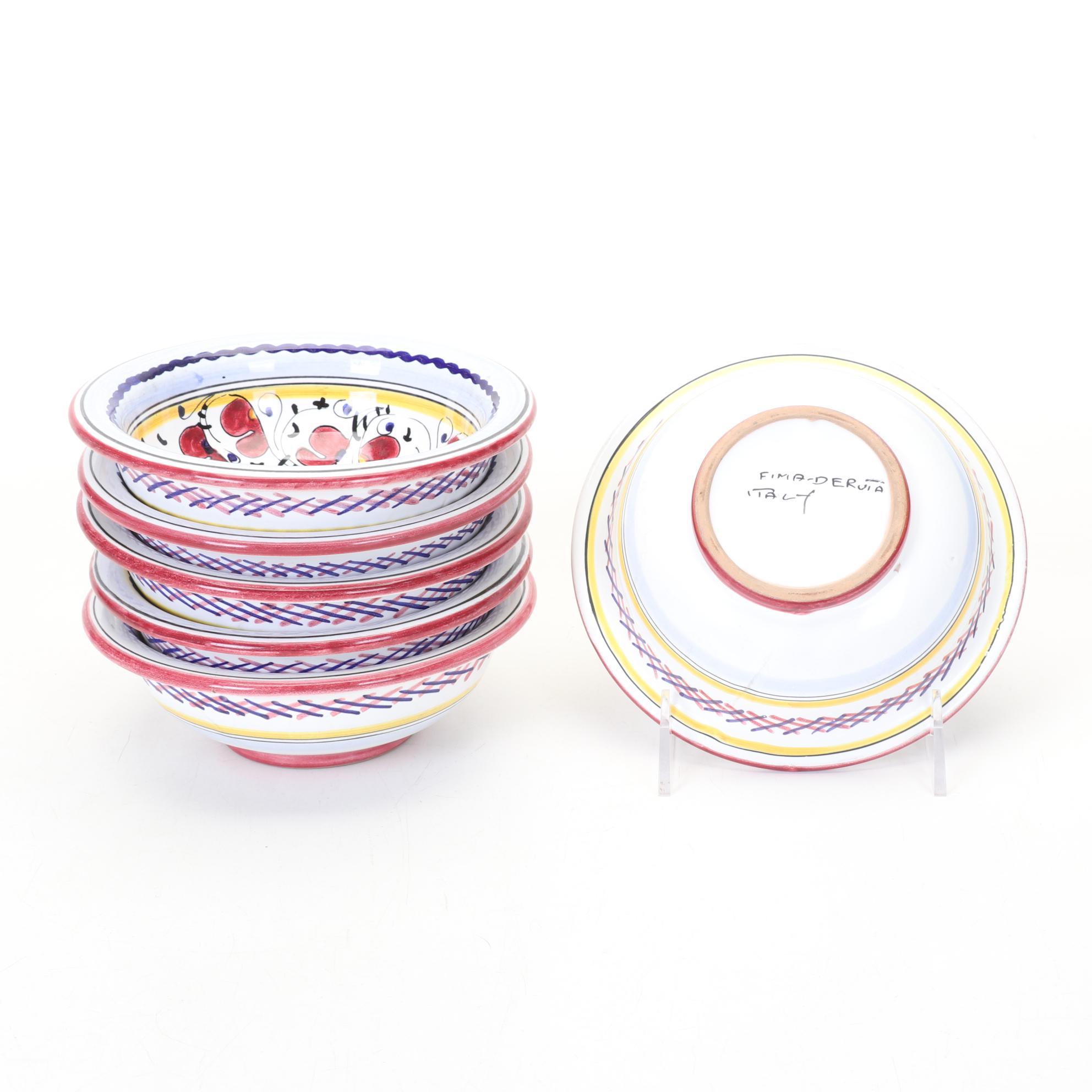 Fima Deruta Italy Hand Painted "Red Rooster" Dinnerware