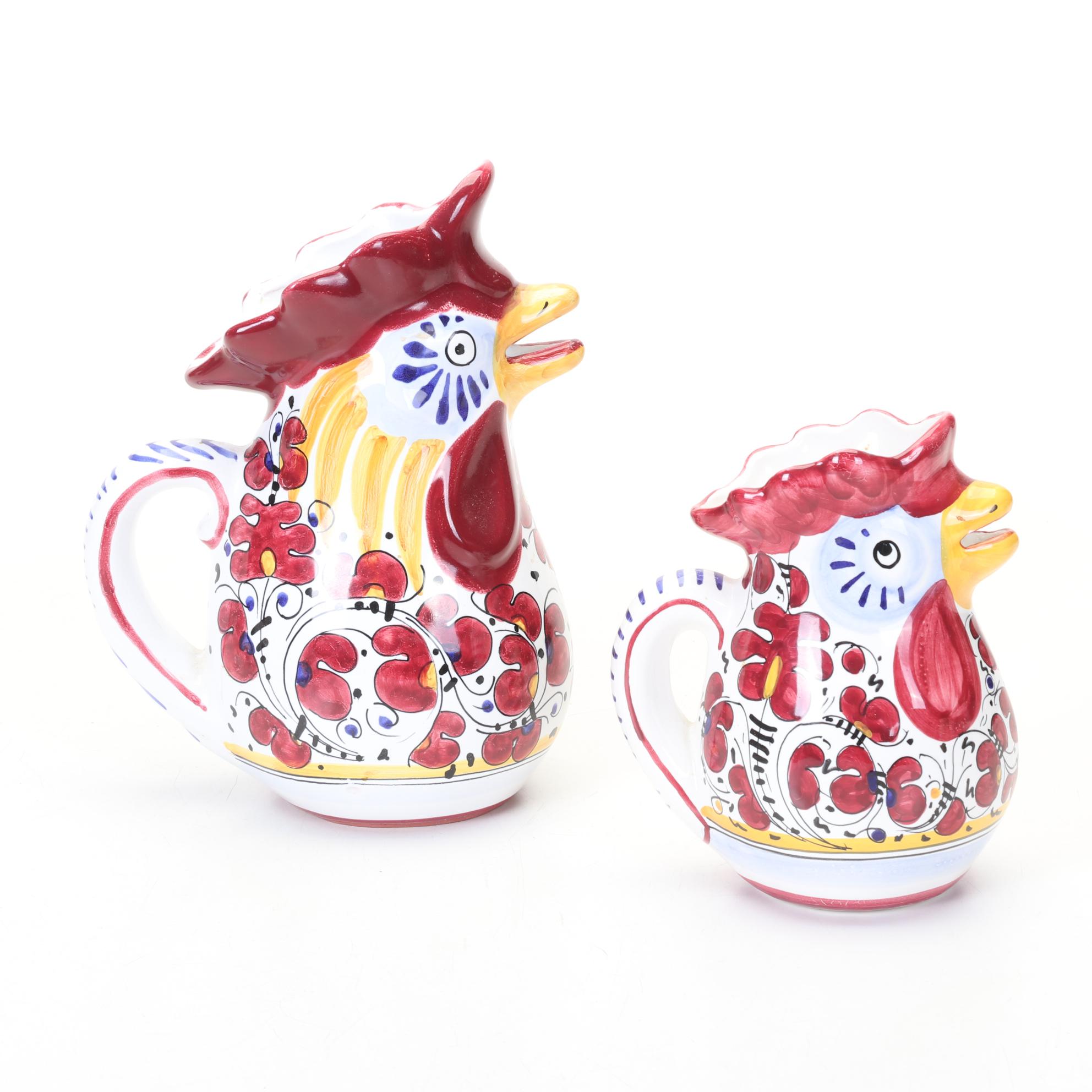 Fima Deruta Italy Hand Painted "Red Rooster" Dinnerware